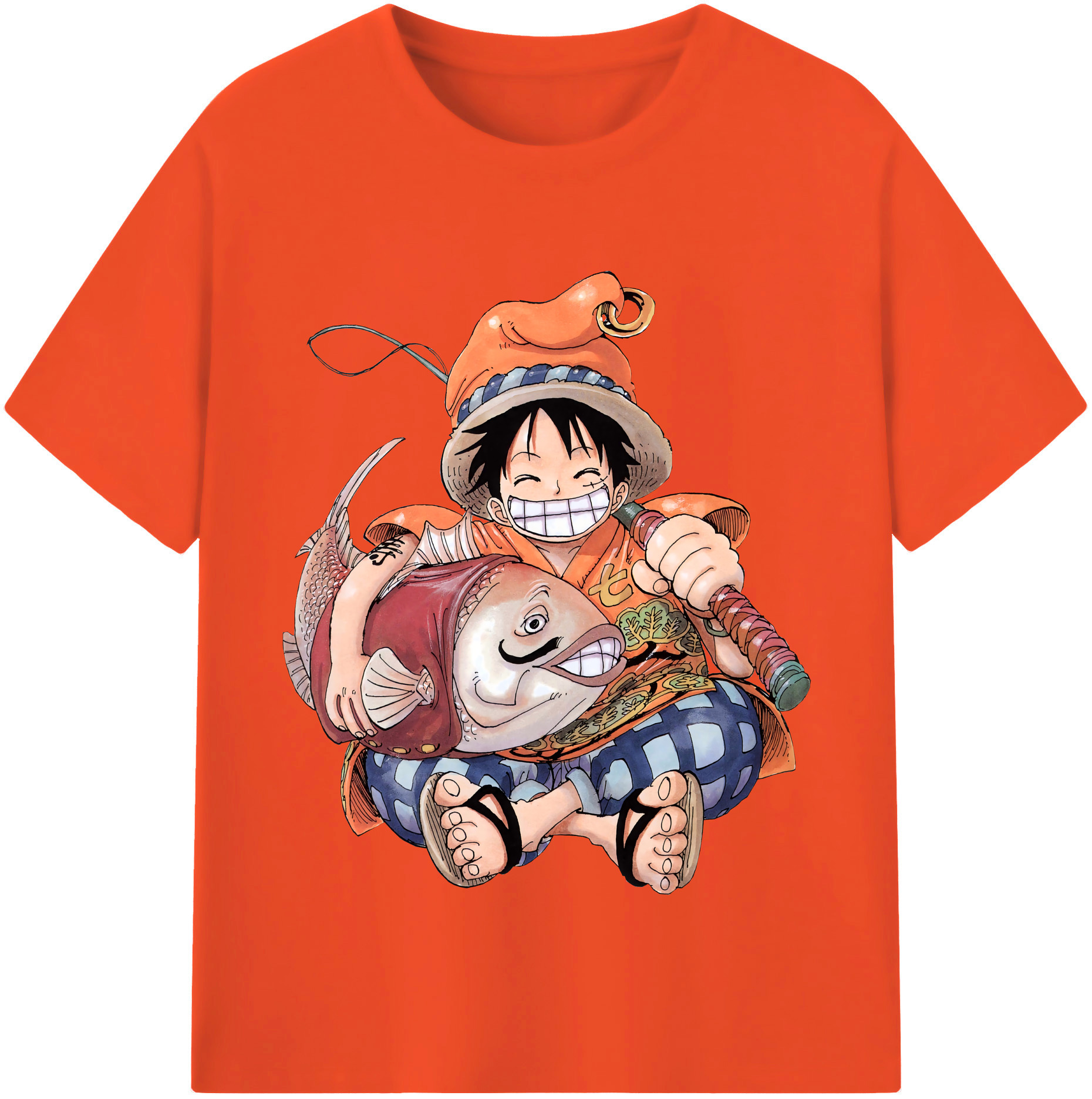 ワンピース モンキー・D・ルフィ ONE PIECE Monkey D. Luffy 綿100％半袖Tシャツ（フロントプリント）