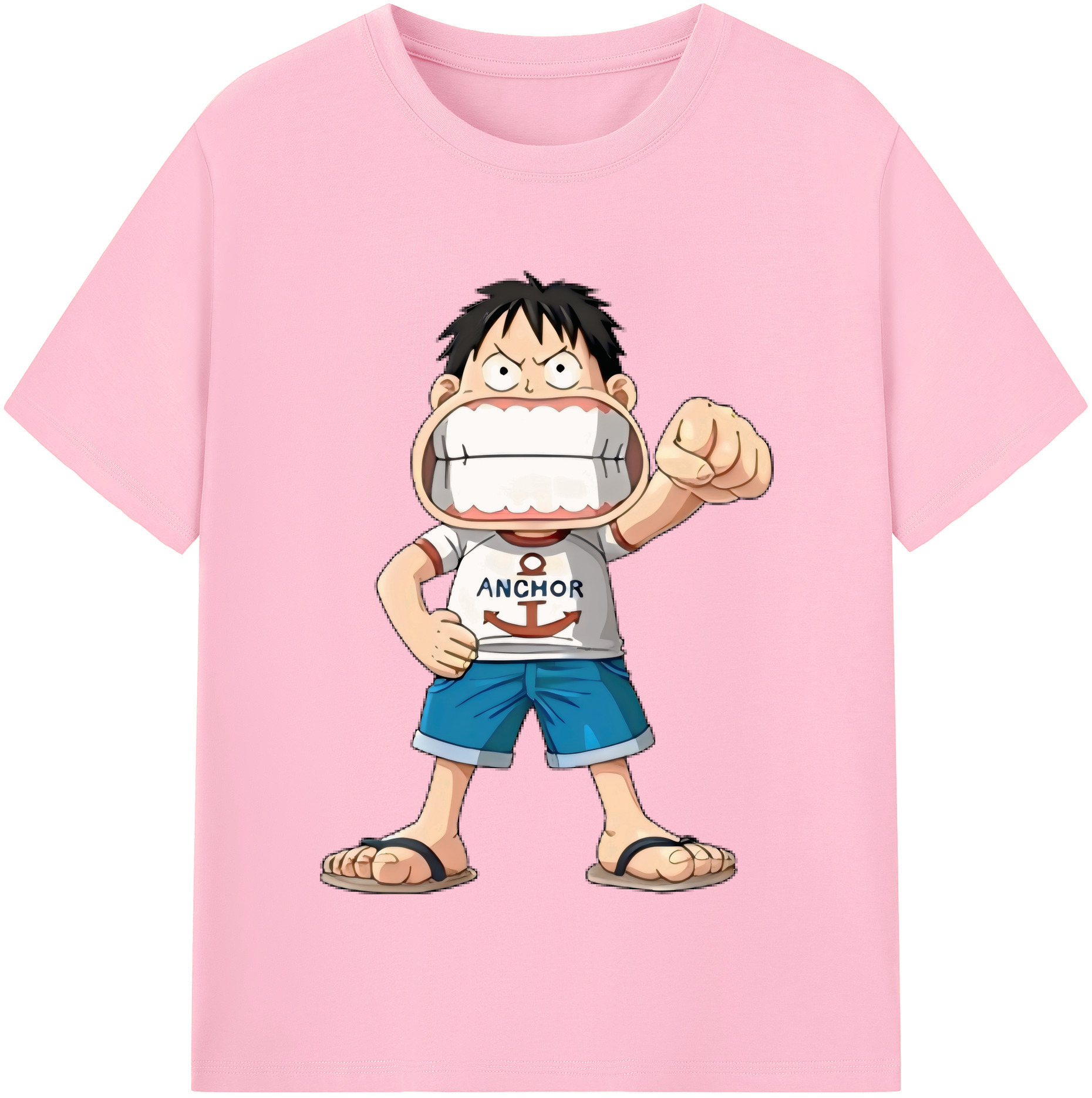 ワンピース モンキー・D・ルフィ ONE PIECE Monkey D. Luffy 綿100％半袖Tシャツ（フロントプリント）
