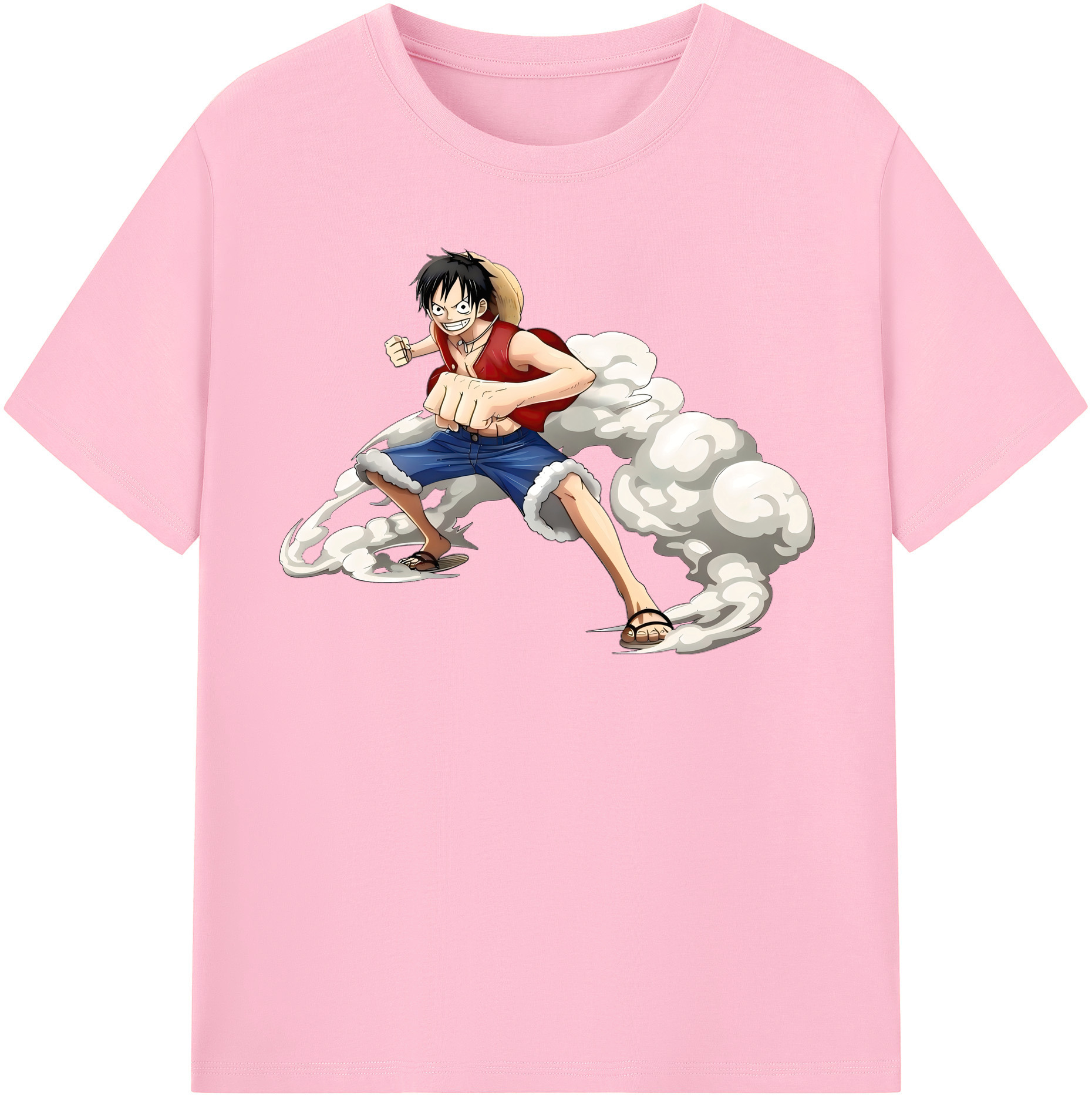 ワンピース モンキー・D・ルフィ ONE PIECE Monkey D. Luffy 綿100％半袖Tシャツ（フロントプリント）