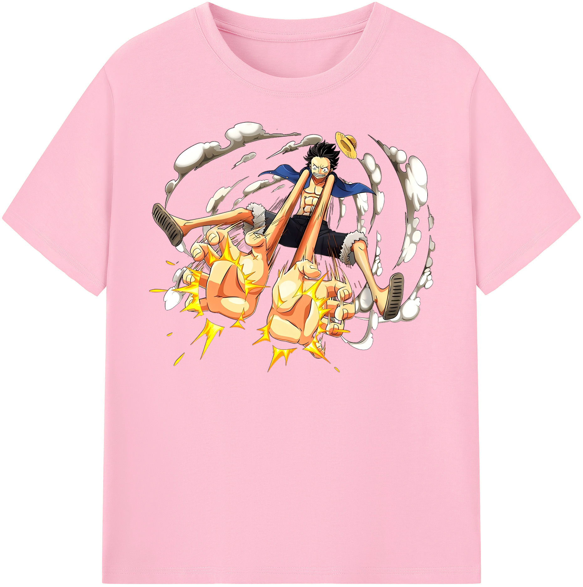 ワンピース モンキー・D・ルフィ ONE PIECE Monkey D. Luffy 綿100％半袖Tシャツ（フロントプリント）