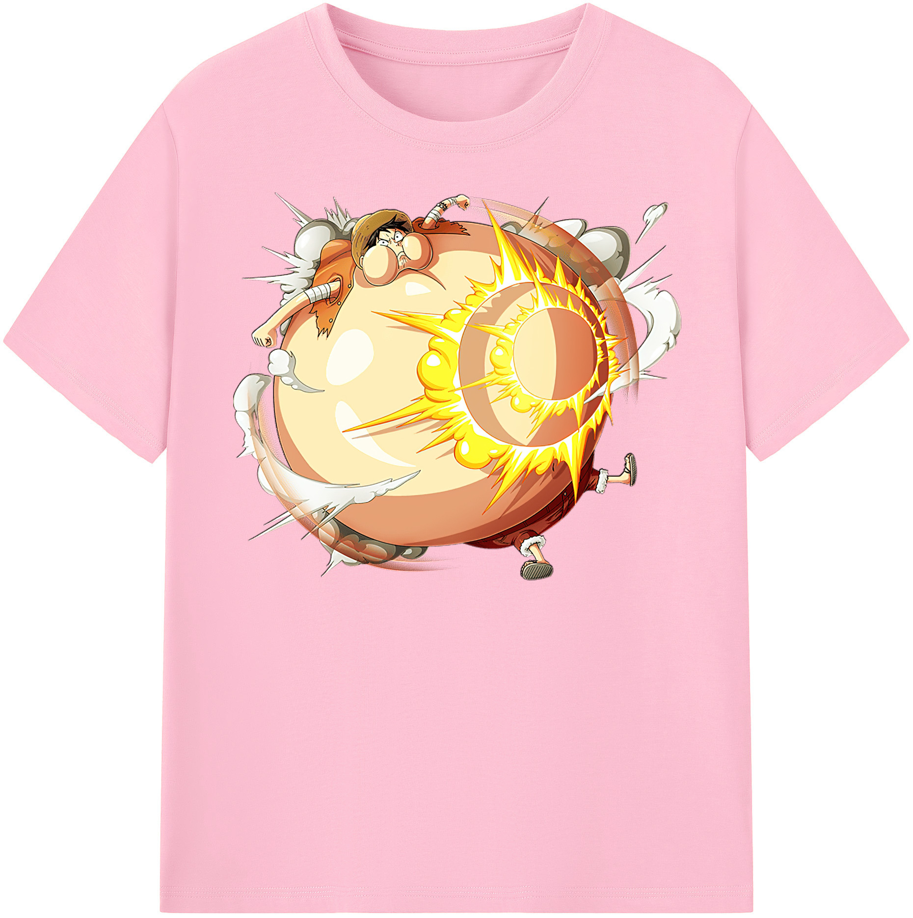 ワンピース モンキー・D・ルフィ ONE PIECE Monkey D. Luffy 綿100％半袖Tシャツ（フロントプリント）