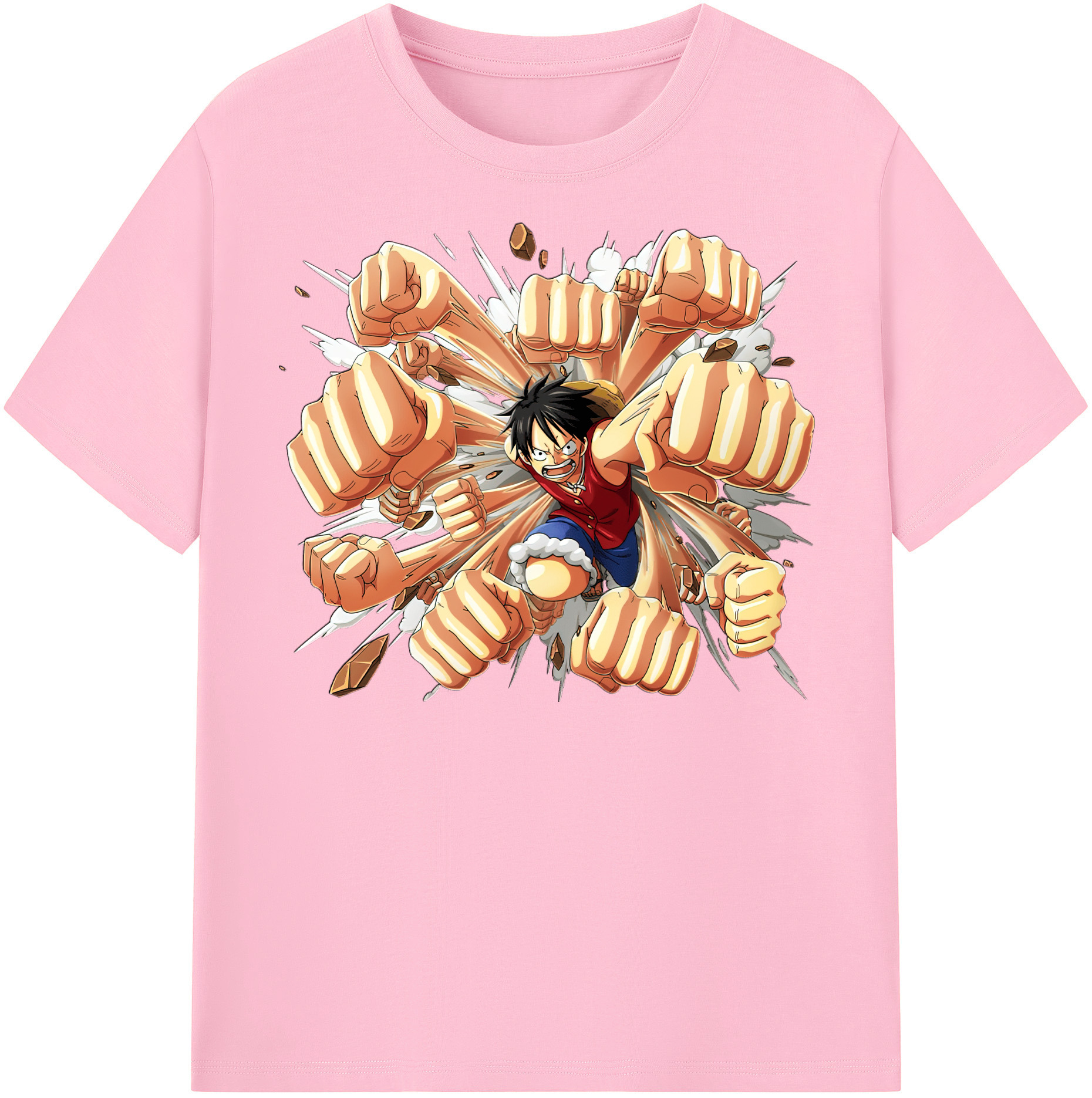ワンピース モンキー・D・ルフィ ONE PIECE Monkey D. Luffy 綿100％半袖Tシャツ（フロントプリント）