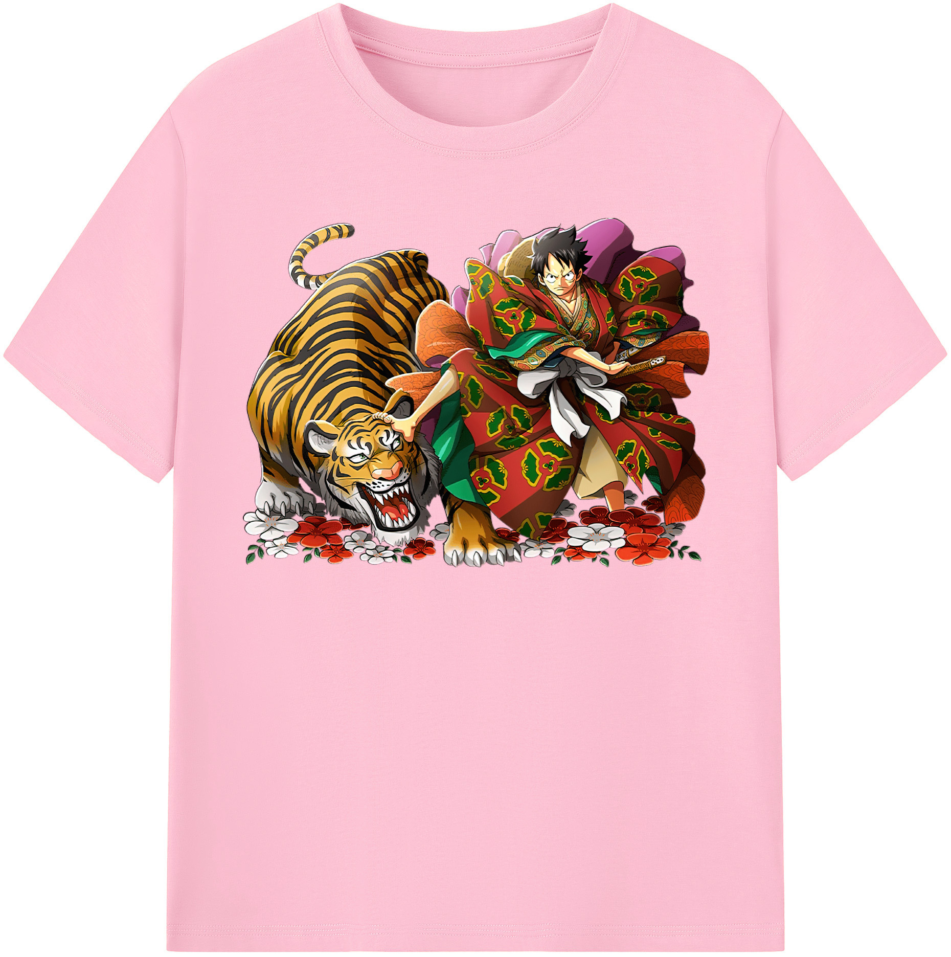 ワンピース モンキー・D・ルフィ ONE PIECE Monkey D. Luffy 綿100％半袖Tシャツ（フロントプリント）