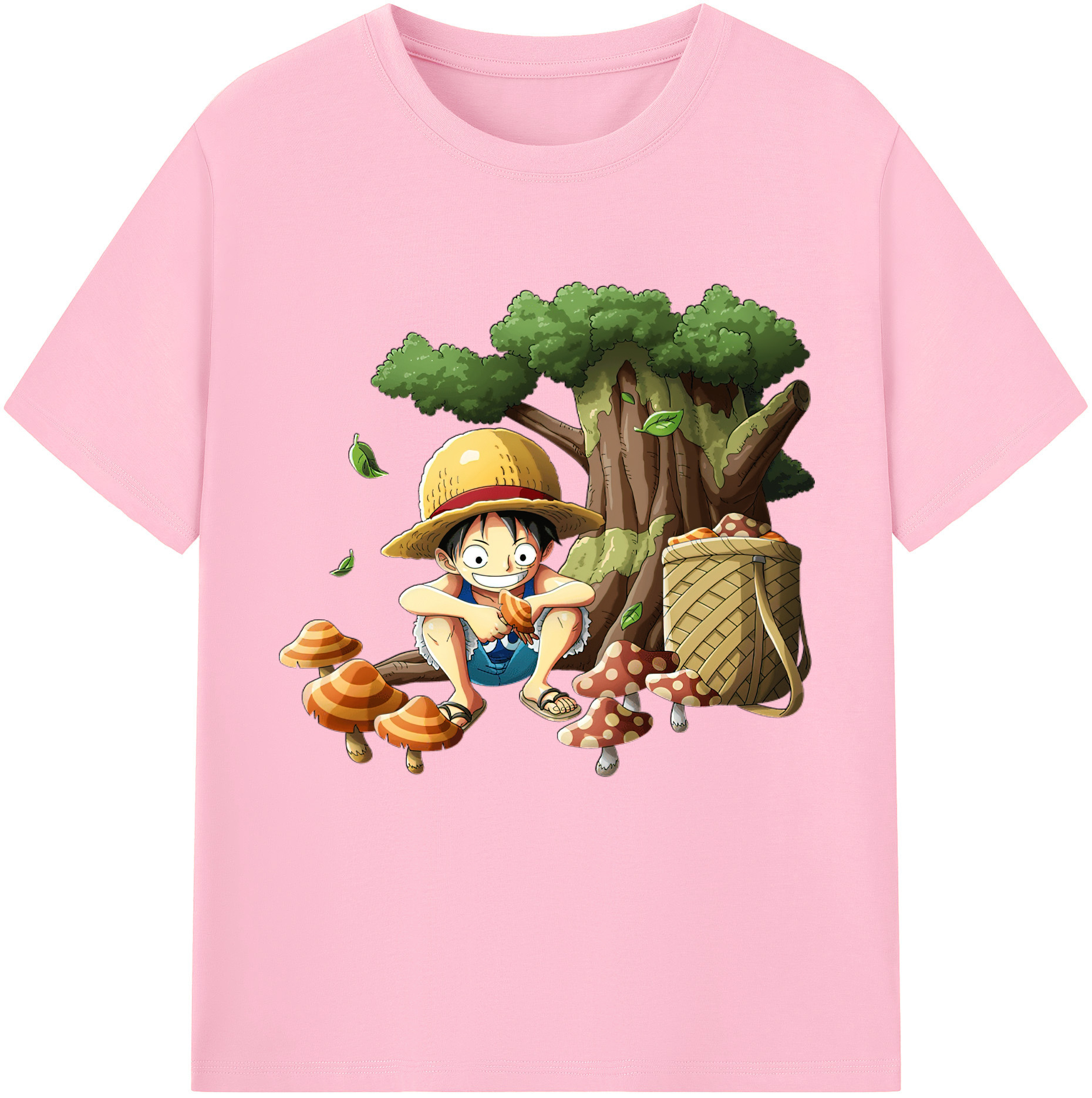 ワンピース モンキー・D・ルフィ ONE PIECE Monkey D. Luffy 綿100％半袖Tシャツ（フロントプリント）