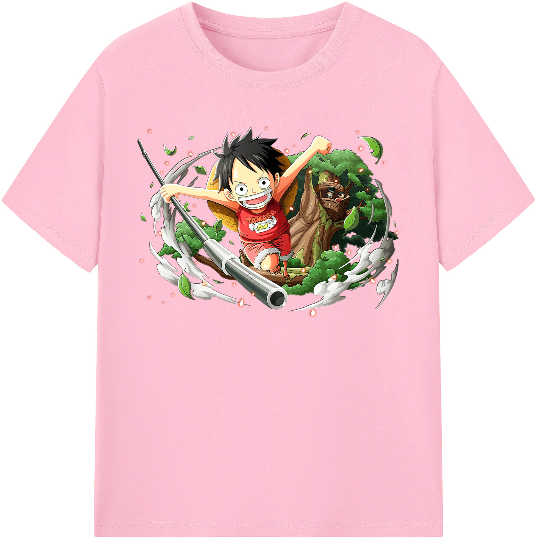 ワンピース モンキー・D・ルフィ ONE PIECE Monkey D. Luffy 綿100％半袖Tシャツ（フロントプリント）