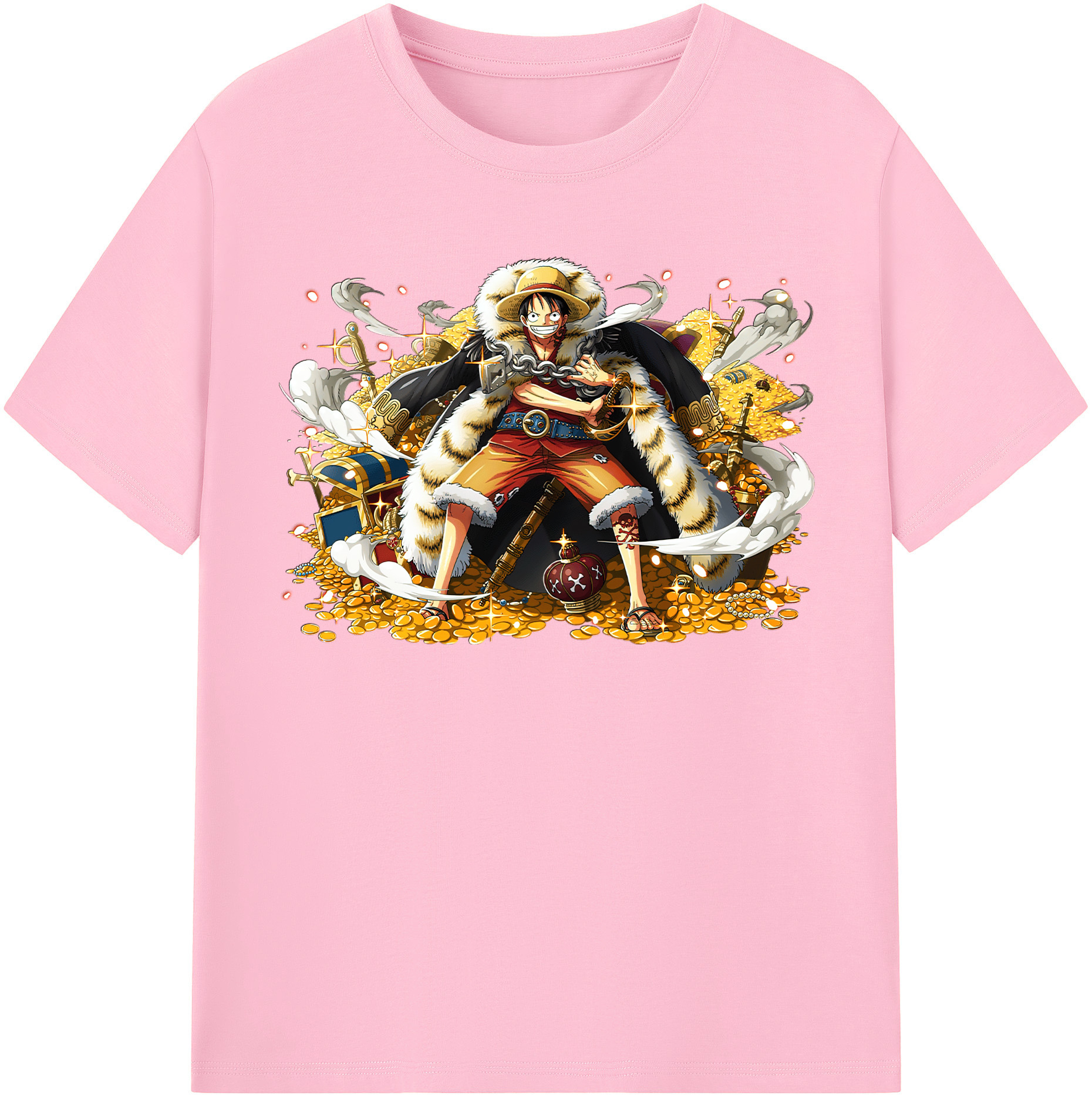 ワンピース モンキー・D・ルフィ ONE PIECE Monkey D. Luffy 綿100％半袖Tシャツ（フロントプリント）