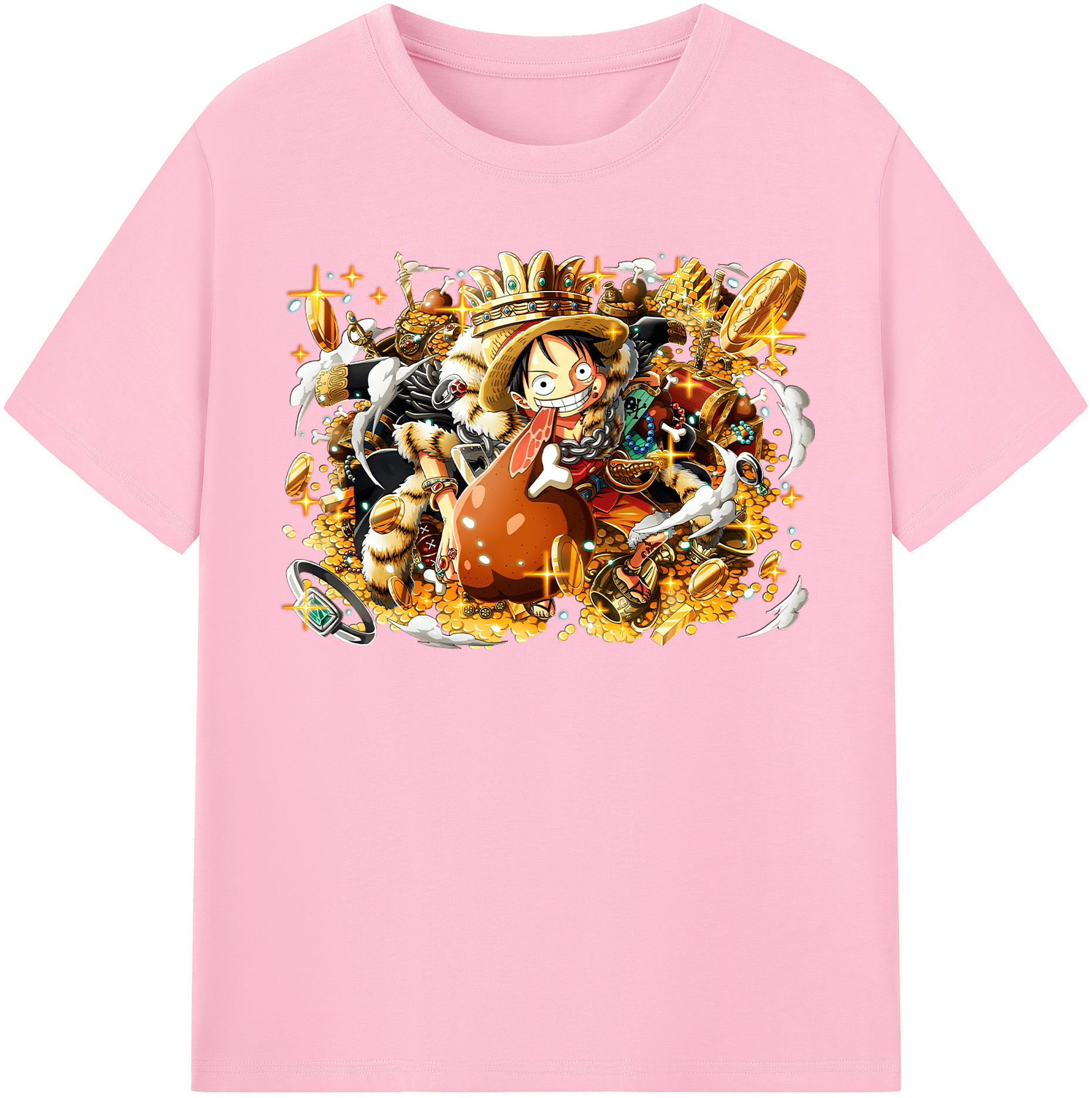 ワンピース モンキー・D・ルフィ ONE PIECE Monkey D. Luffy 綿100％半袖Tシャツ（フロントプリント）