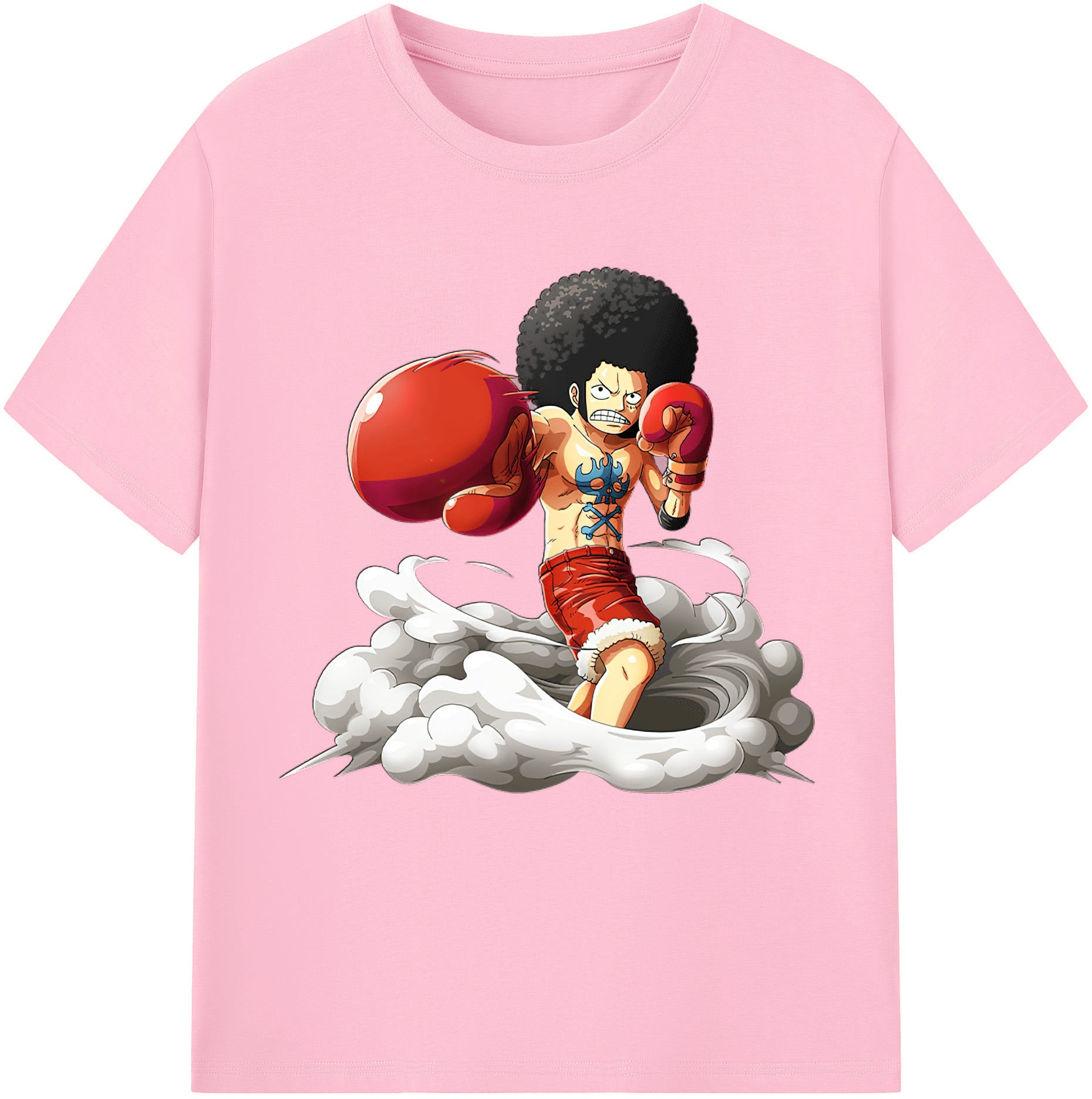ワンピース モンキー・D・ルフィ ONE PIECE Monkey D. Luffy 綿100％半袖Tシャツ（フロントプリント）