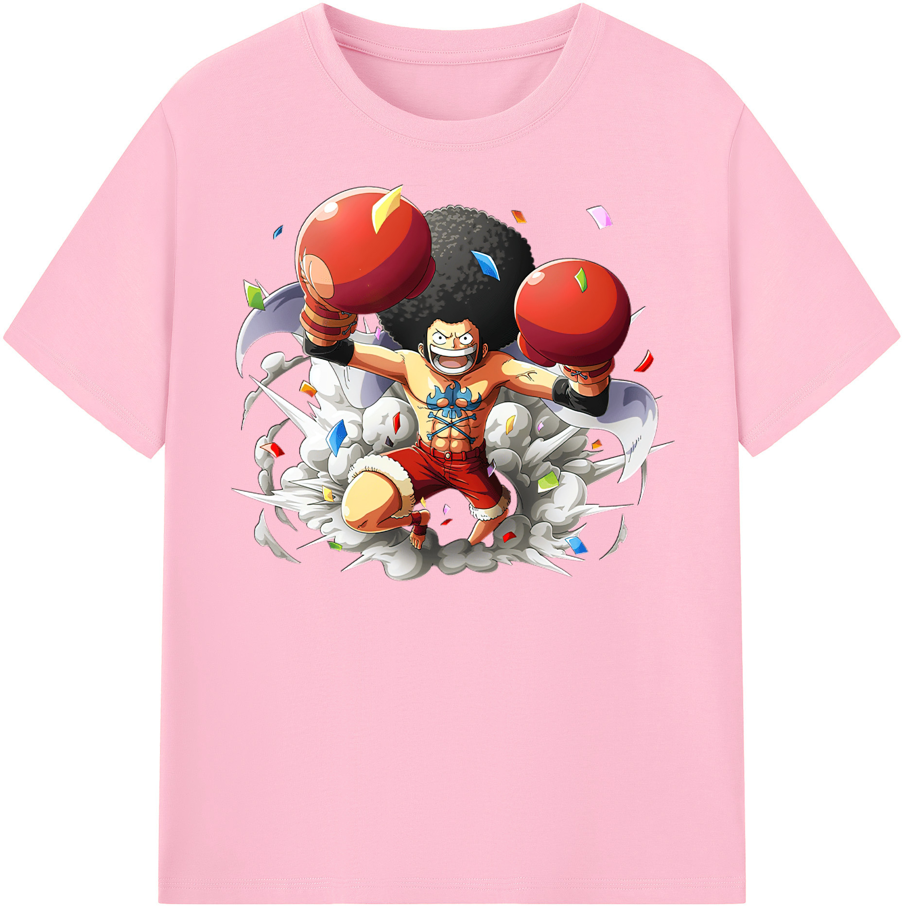 ワンピース モンキー・D・ルフィ ONE PIECE Monkey D. Luffy 綿100％半袖Tシャツ（フロントプリント）
