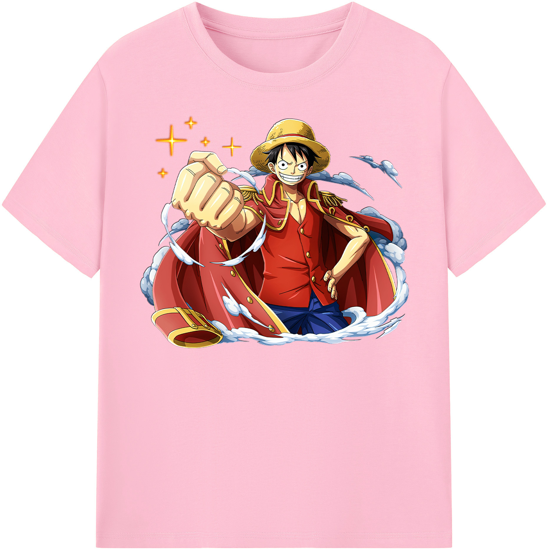 ワンピース モンキー・D・ルフィ ONE PIECE Monkey D. Luffy 綿100％半袖Tシャツ（フロントプリント）