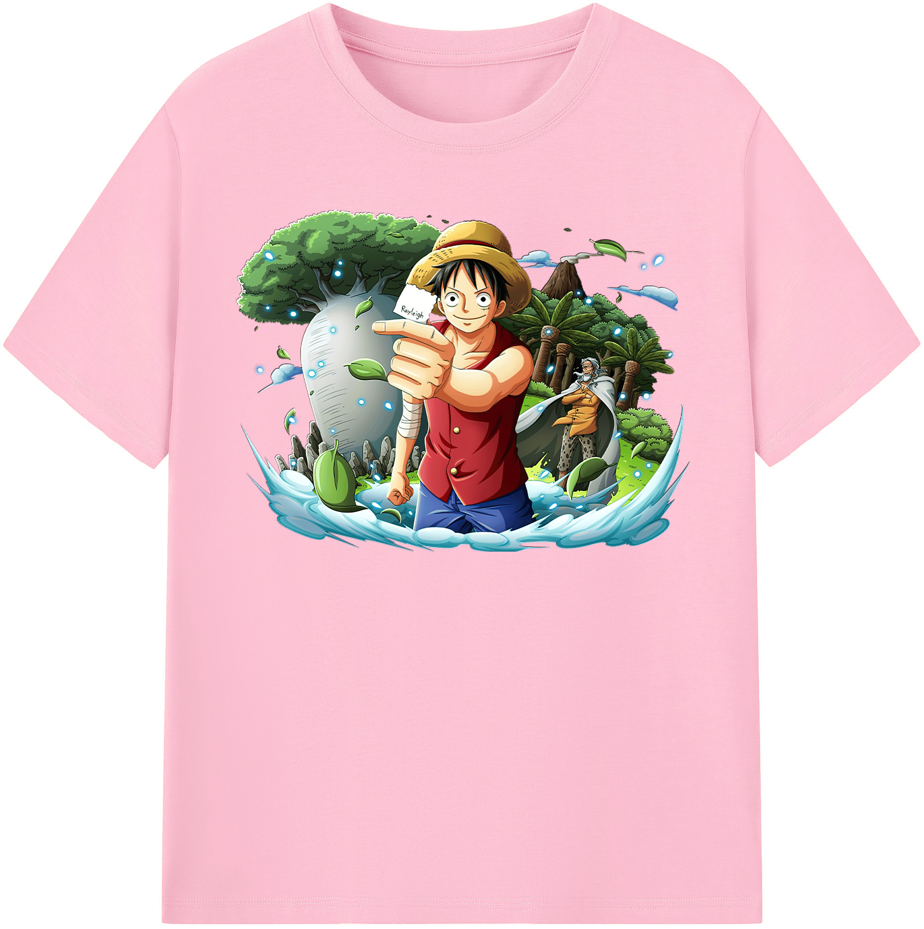 ワンピース モンキー・D・ルフィ ONE PIECE Monkey D. Luffy 綿100％半袖Tシャツ（フロントプリント）