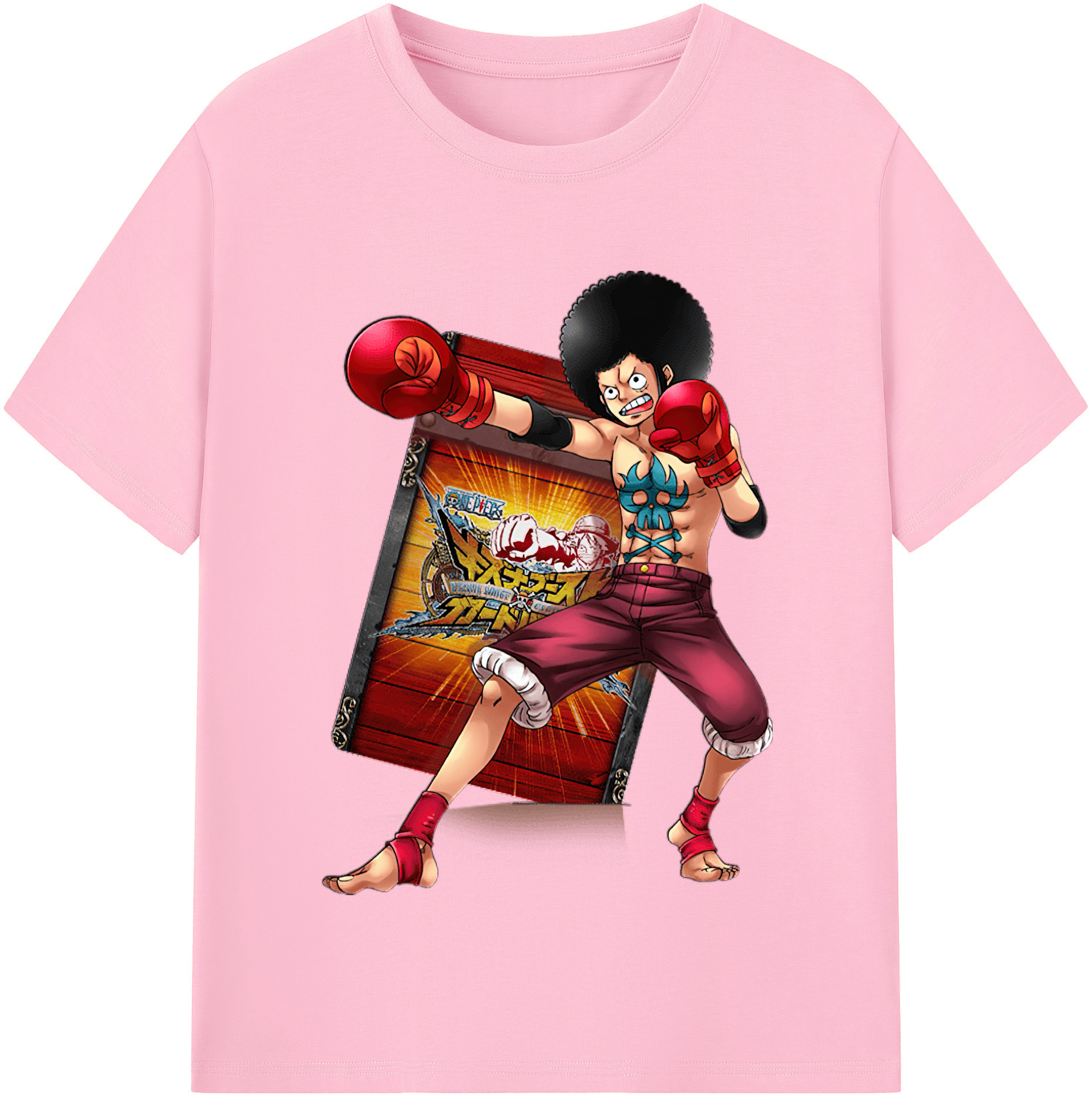 ワンピース モンキー・D・ルフィ ONE PIECE Monkey D. Luffy 綿100％半袖Tシャツ（フロントプリント）