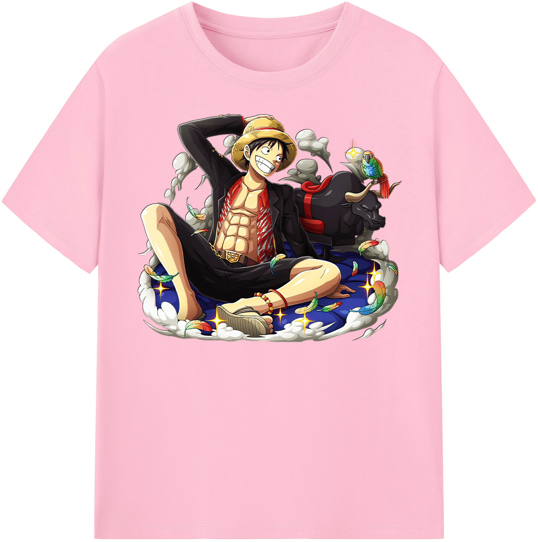 ワンピース モンキー・D・ルフィ ONE PIECE Monkey D. Luffy 綿100％半袖Tシャツ（フロントプリント）