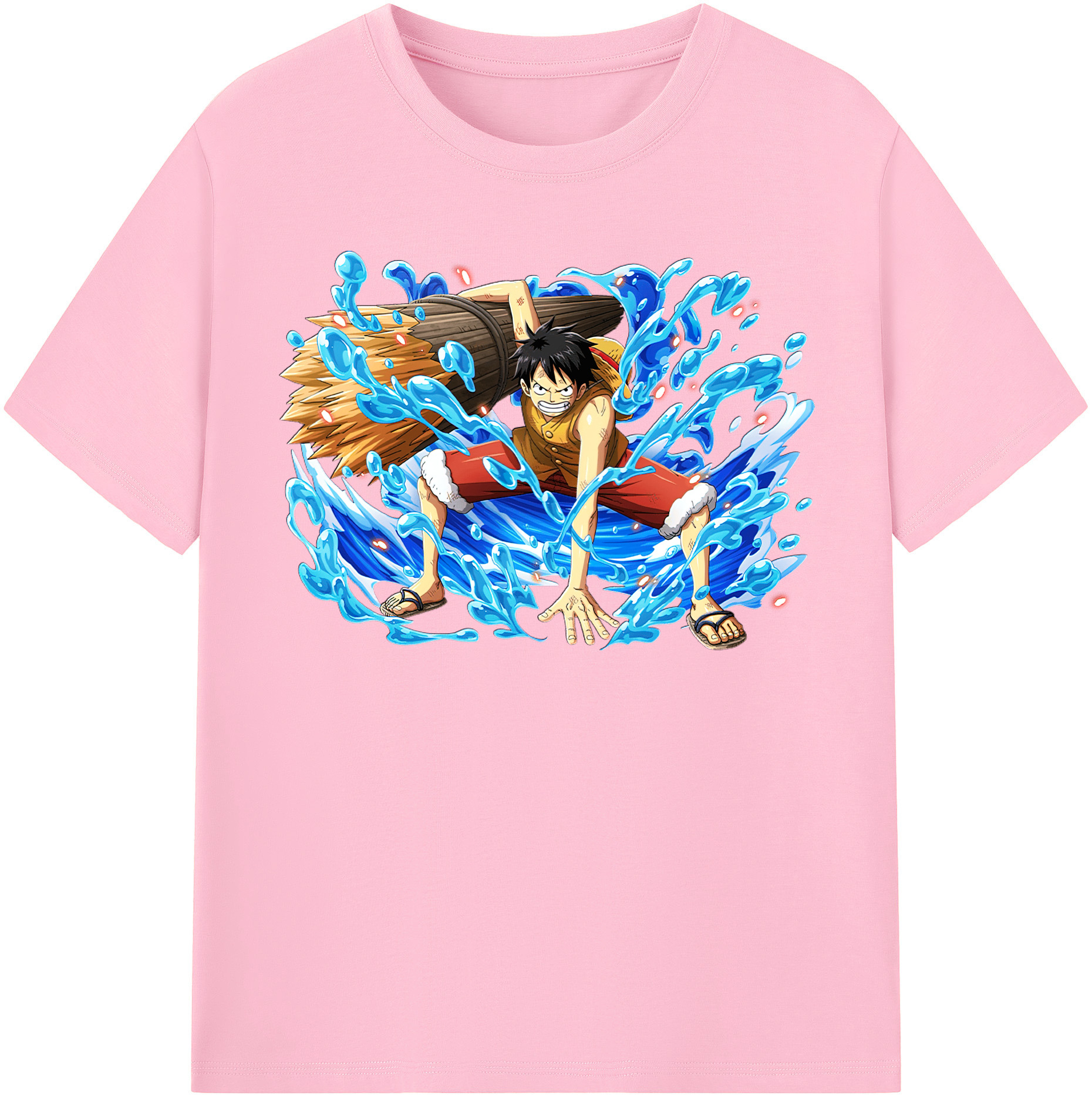 ワンピース モンキー・D・ルフィ ONE PIECE Monkey D. Luffy 綿100％半袖Tシャツ（フロントプリント）