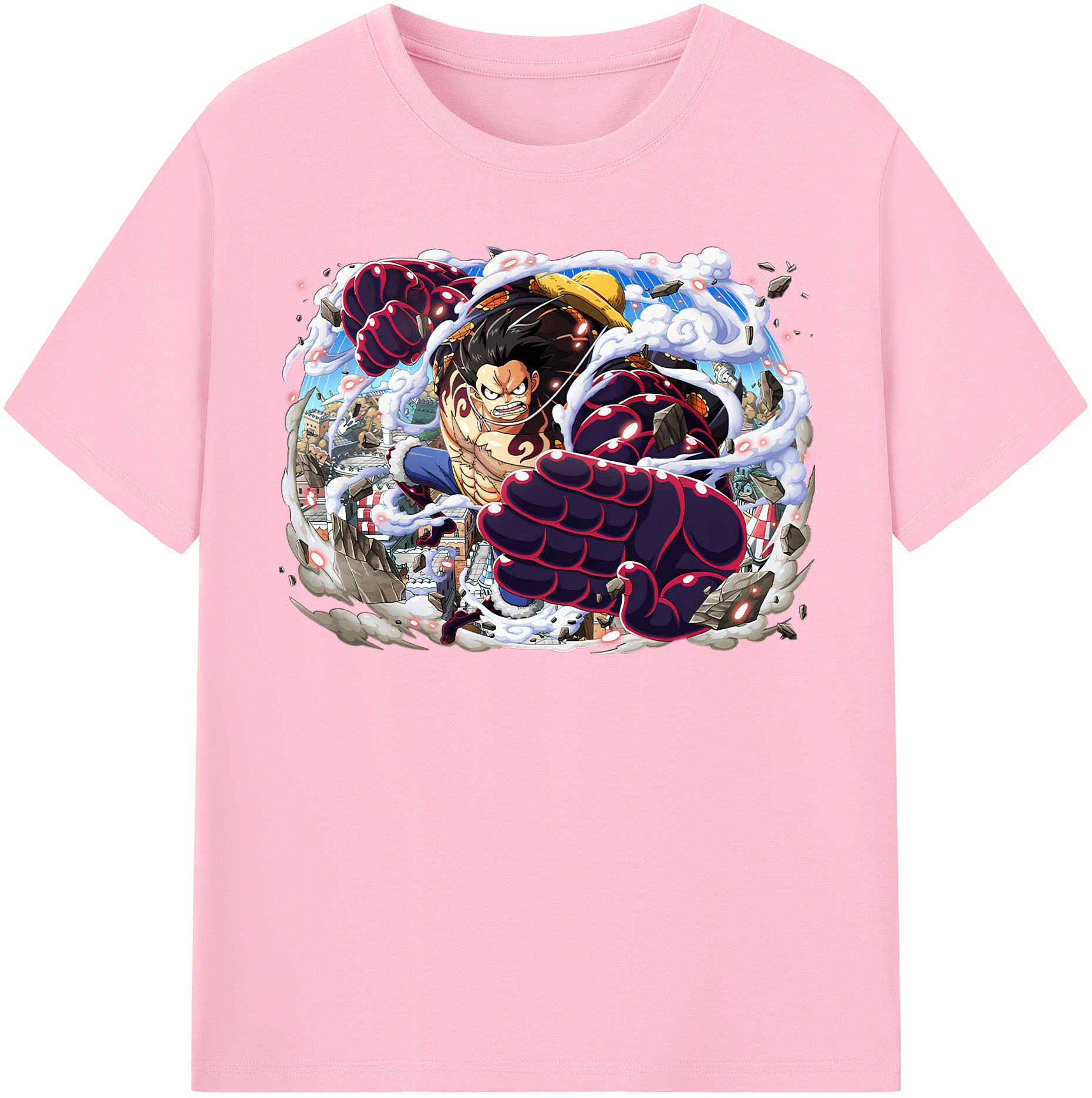 ワンピース モンキー・D・ルフィ ONE PIECE Monkey D. Luffy 綿100％半袖Tシャツ（フロントプリント）