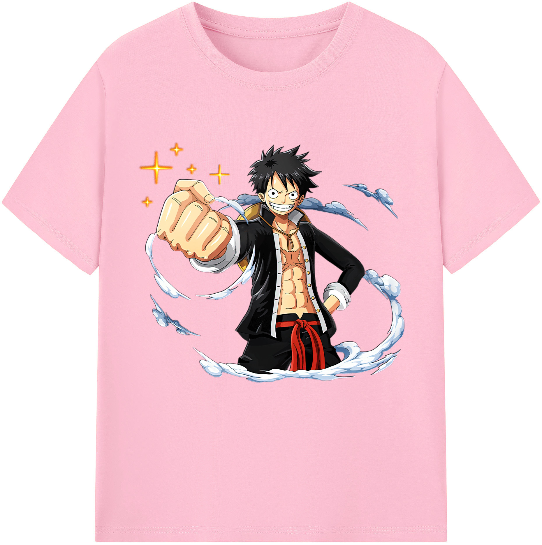 ワンピース モンキー・D・ルフィ ONE PIECE Monkey D. Luffy 綿100％半袖Tシャツ（フロントプリント）