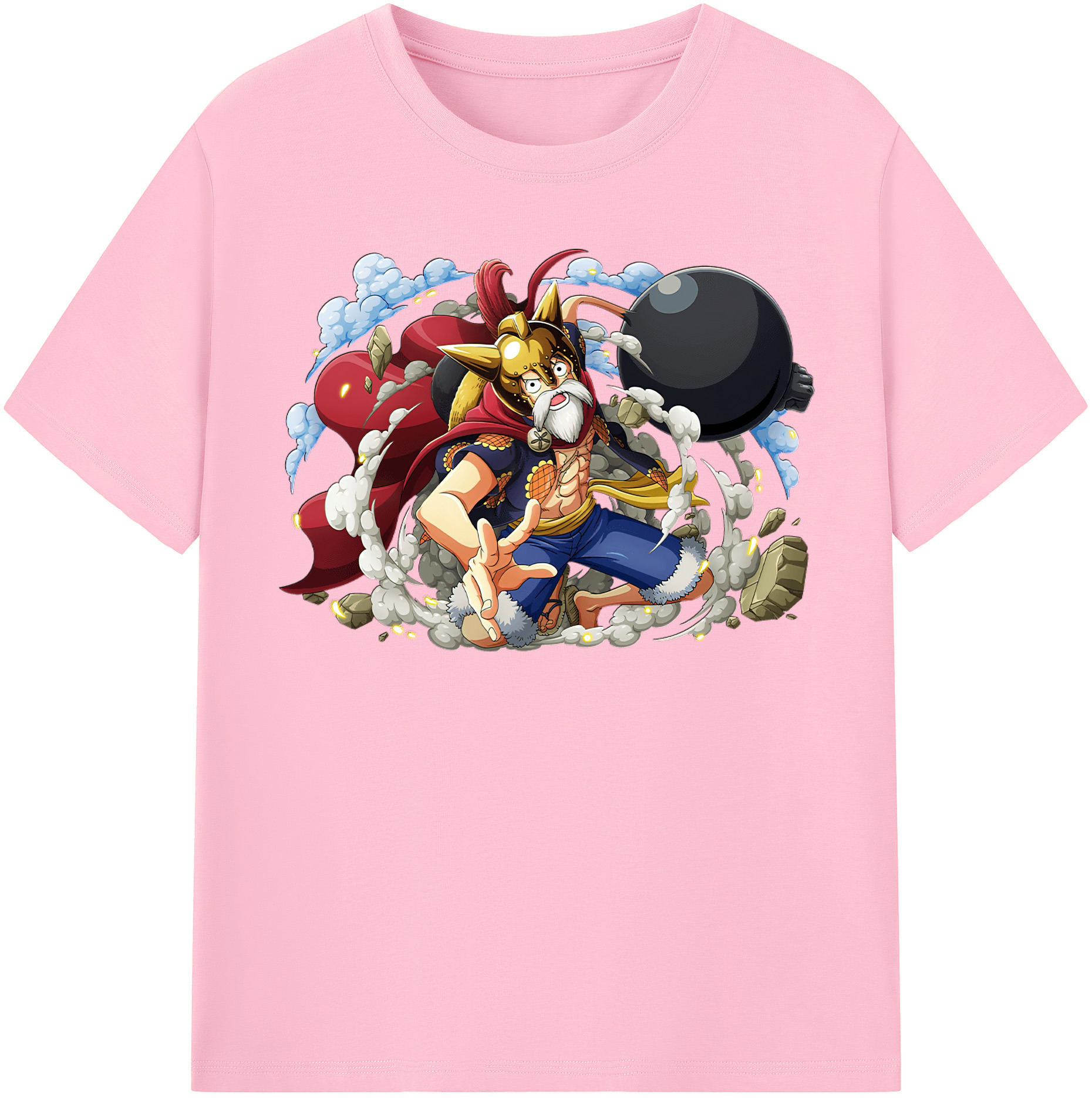 ワンピース モンキー・D・ルフィ ONE PIECE Monkey D. Luffy 綿100％半袖Tシャツ（フロントプリント）