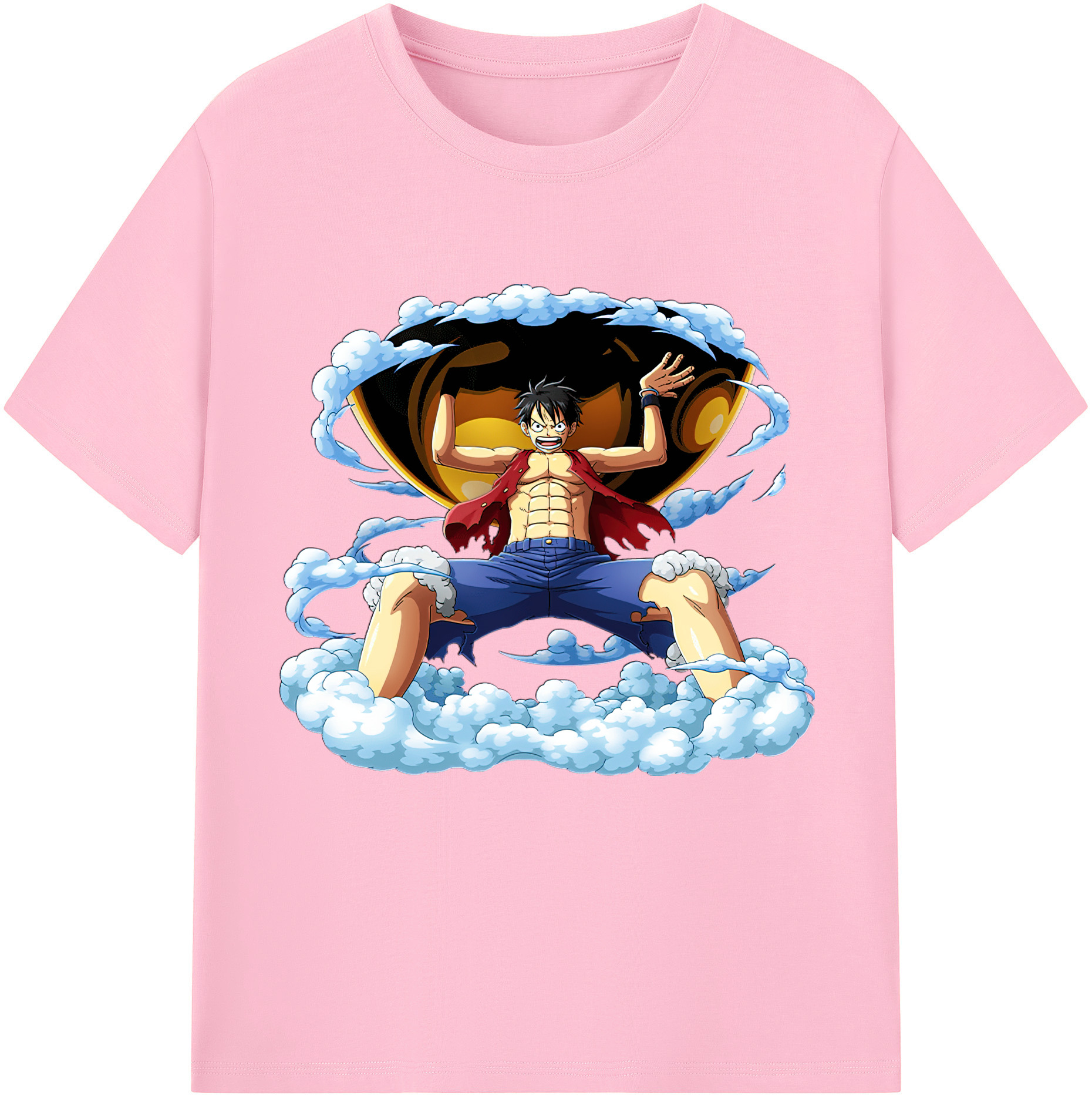 ワンピース モンキー・D・ルフィ ONE PIECE Monkey D. Luffy 綿100％半袖Tシャツ（フロントプリント）