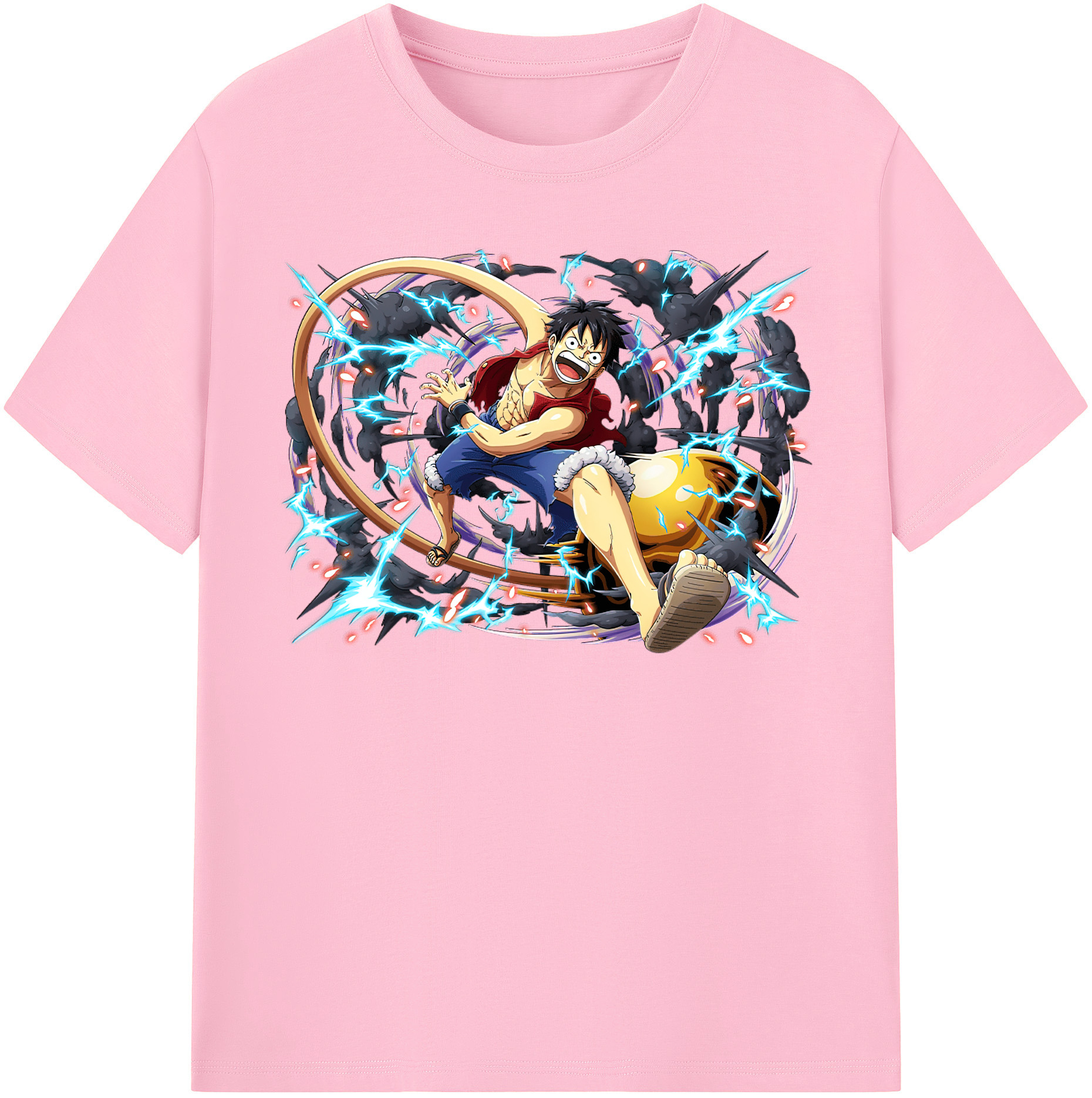 ワンピース モンキー・D・ルフィ ONE PIECE Monkey D. Luffy 綿100％半袖Tシャツ（フロントプリント）