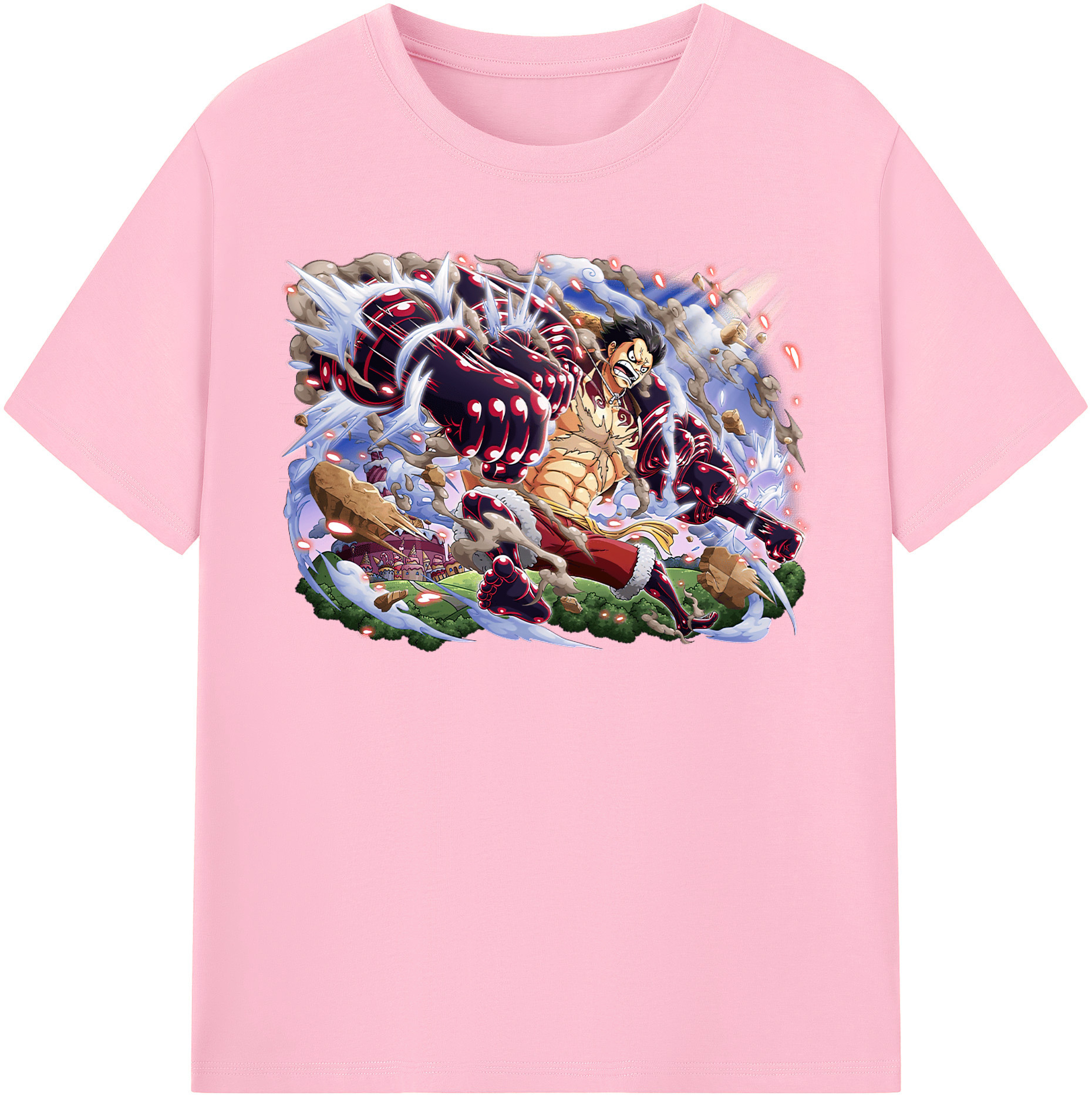 ワンピース モンキー・D・ルフィ ONE PIECE Monkey D. Luffy 綿100％半袖Tシャツ（フロントプリント）