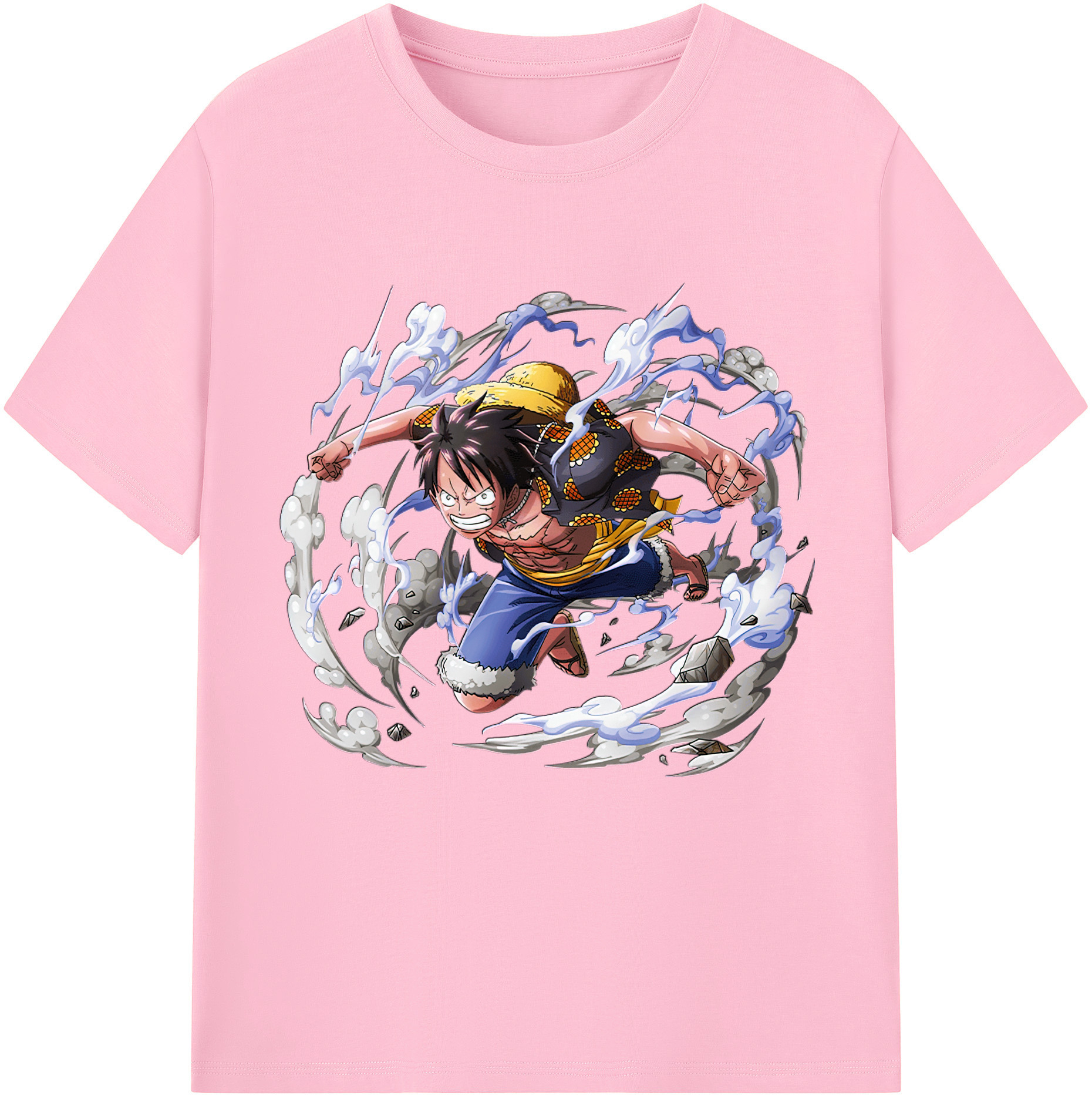 ワンピース モンキー・D・ルフィ ONE PIECE Monkey D. Luffy 綿100％半袖Tシャツ（フロントプリント）