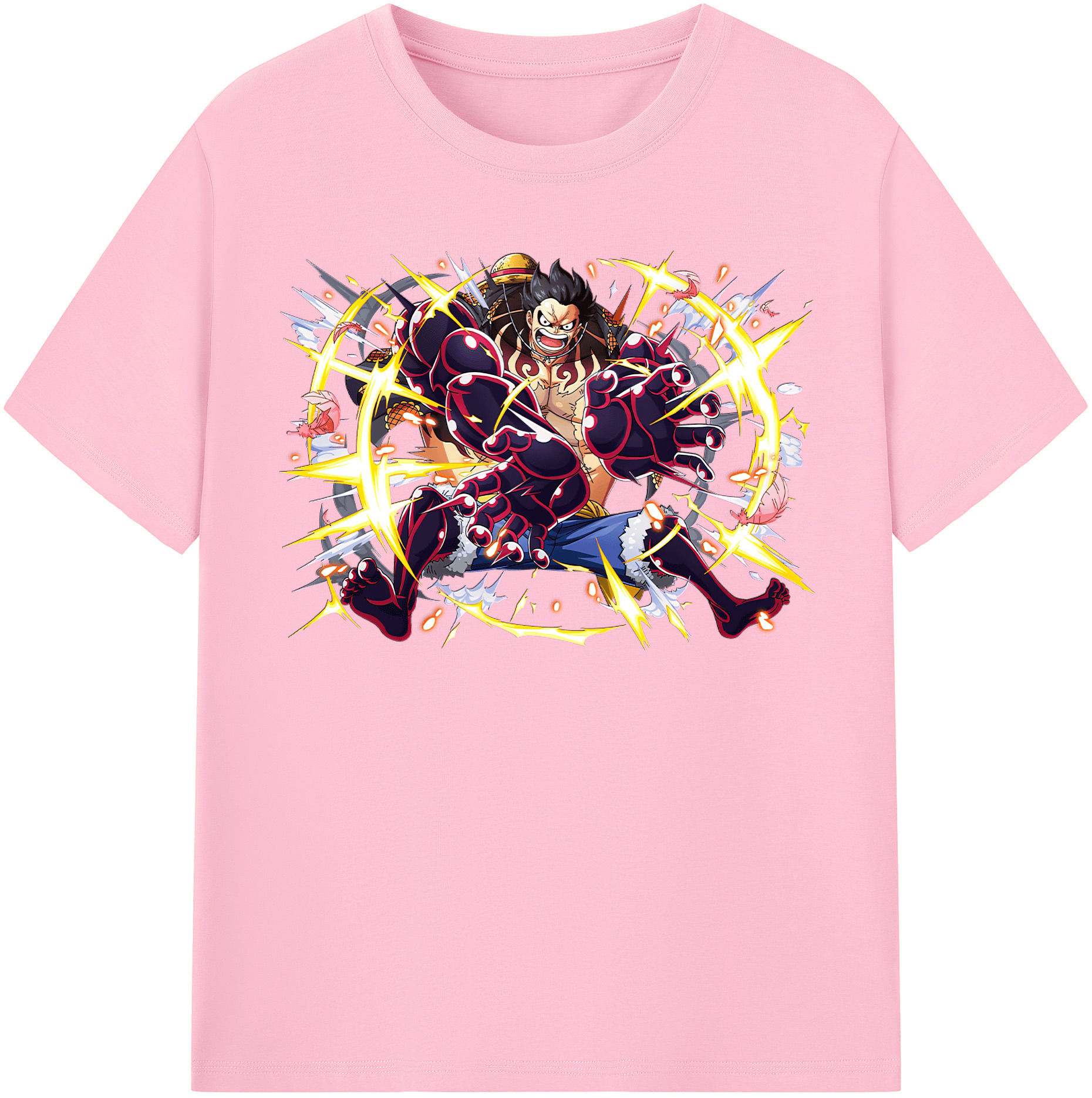 ワンピース モンキー・D・ルフィ ONE PIECE Monkey D. Luffy 綿100％半袖Tシャツ（フロントプリント）