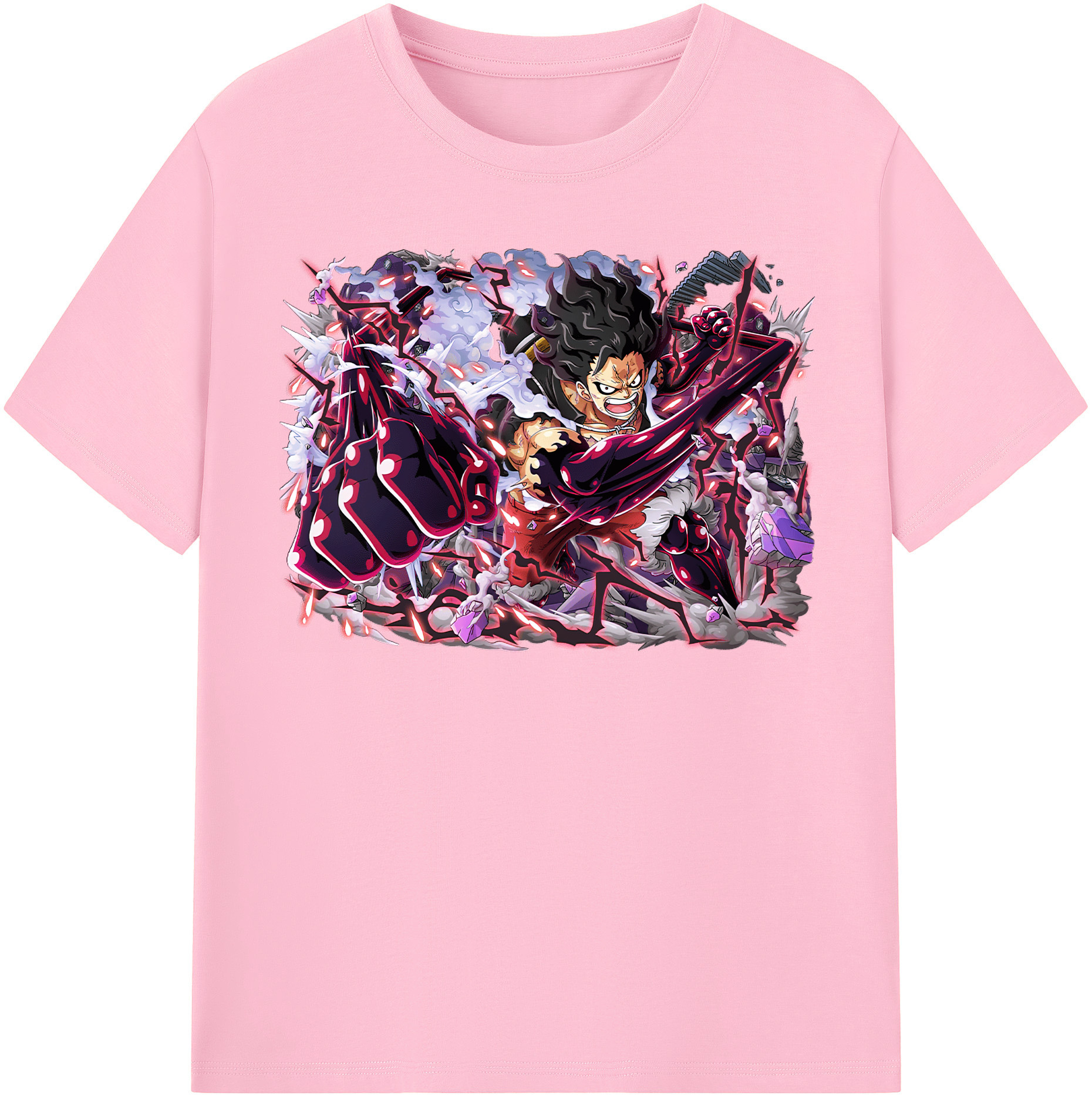ワンピース モンキー・D・ルフィ ONE PIECE Monkey D. Luffy 綿100％半袖Tシャツ（フロントプリント）