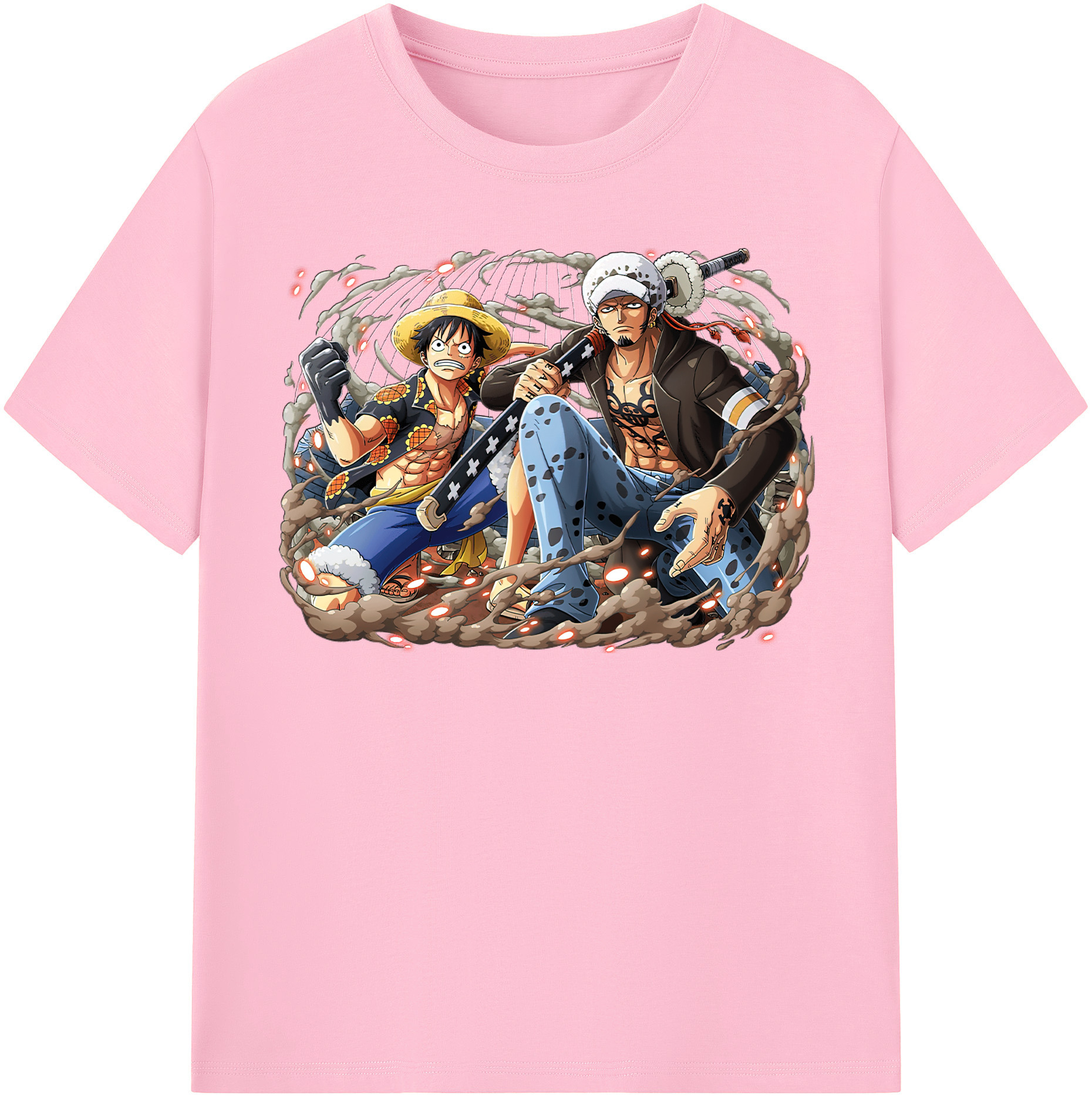 ワンピース モンキー・D・ルフィ ONE PIECE Monkey D. Luffy 綿100％半袖Tシャツ（フロントプリント）