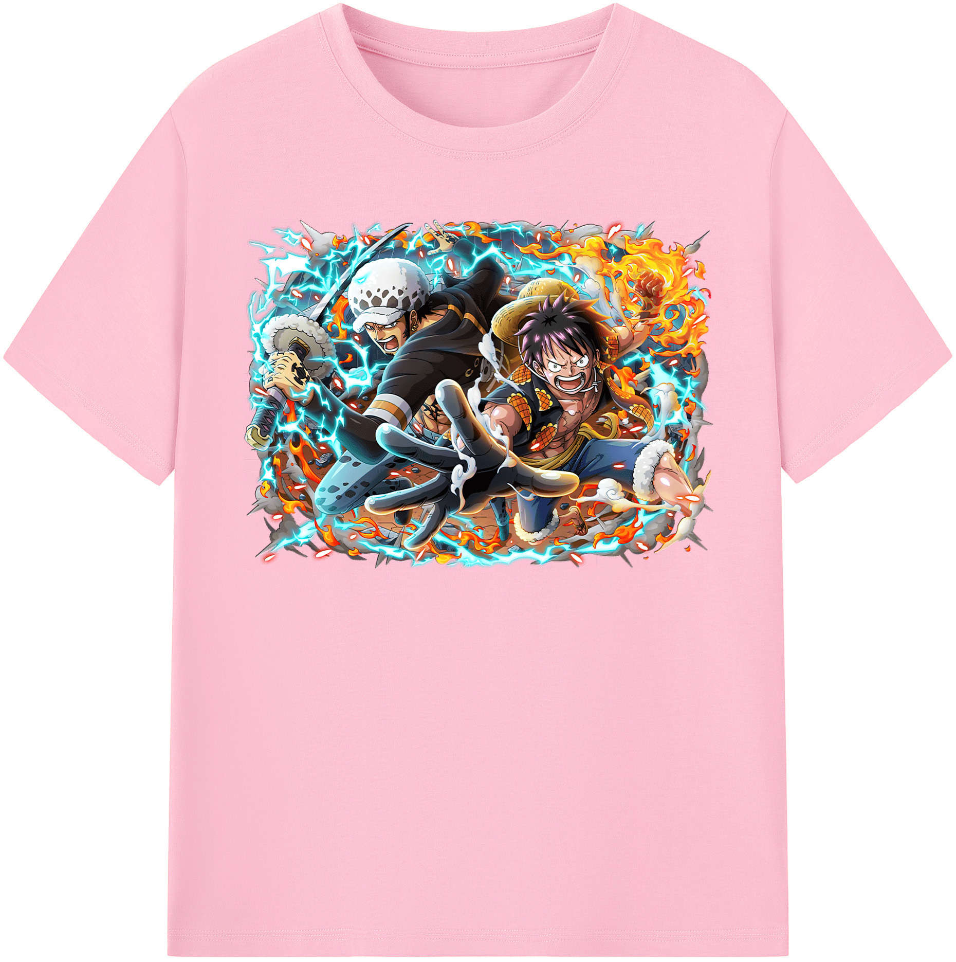 ワンピース モンキー・D・ルフィ ONE PIECE Monkey D. Luffy 綿100％半袖Tシャツ（フロントプリント）