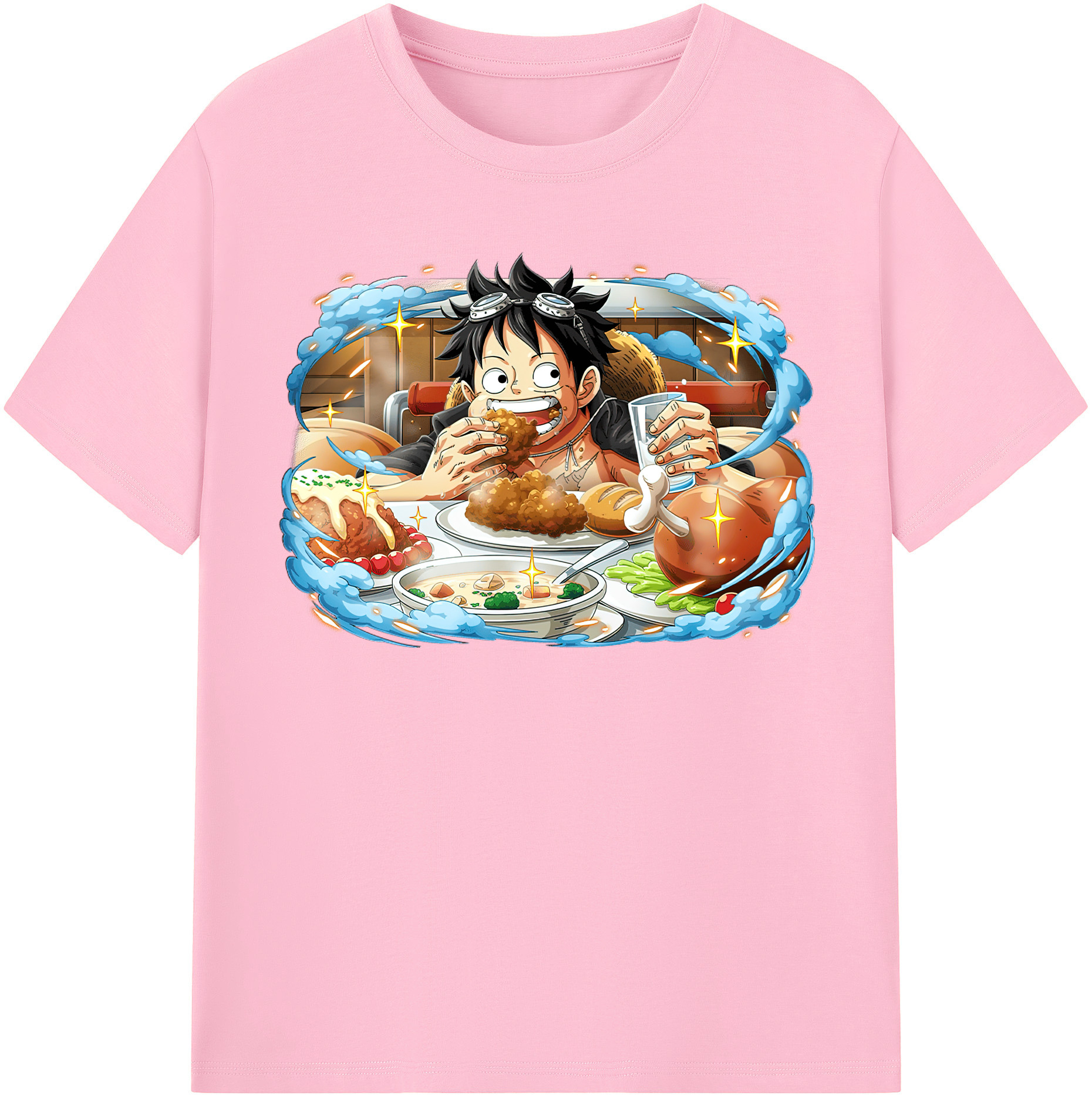 ワンピース モンキー・D・ルフィ ONE PIECE Monkey D. Luffy 綿100％半袖Tシャツ（フロントプリント）