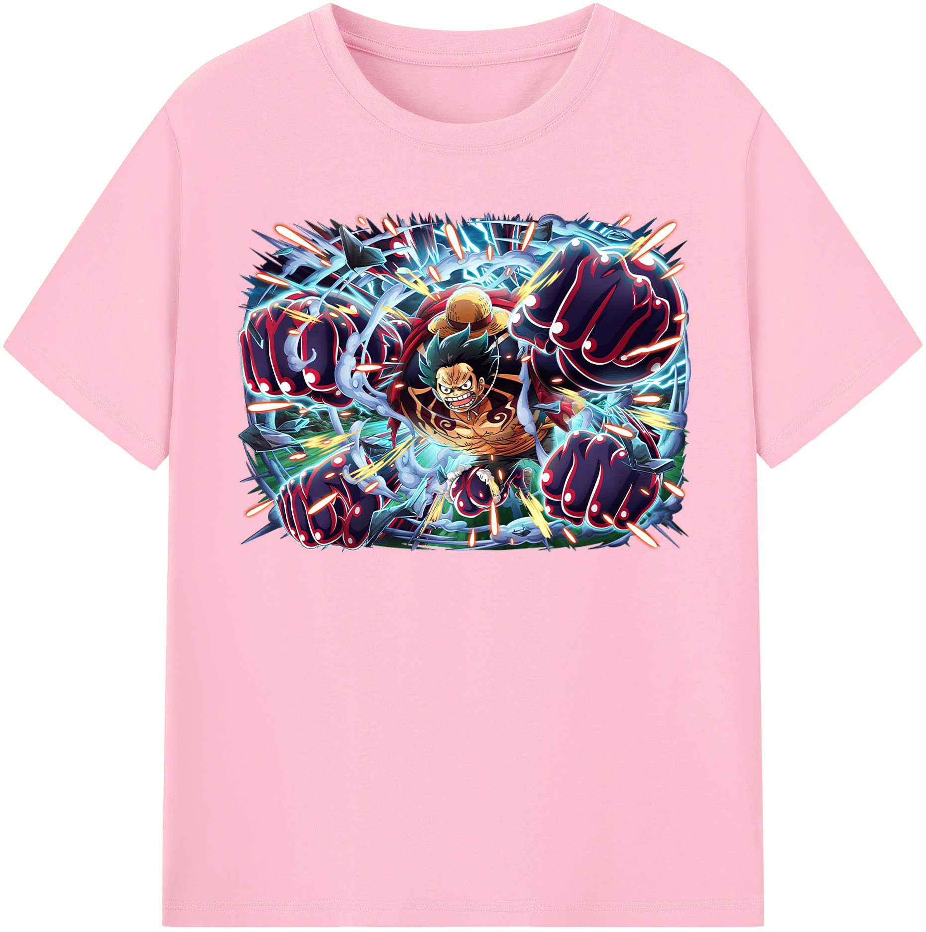 ワンピース モンキー・D・ルフィ ONE PIECE Monkey D. Luffy 綿100％半袖Tシャツ（フロントプリント）