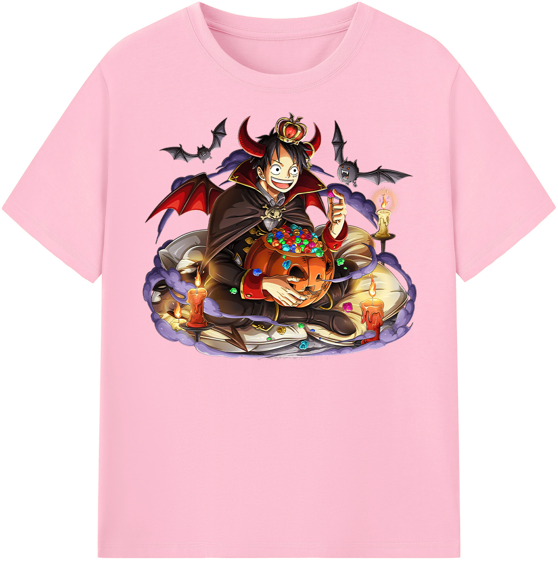 ワンピース モンキー・D・ルフィ ONE PIECE Monkey D. Luffy 綿100％半袖Tシャツ（フロントプリント）