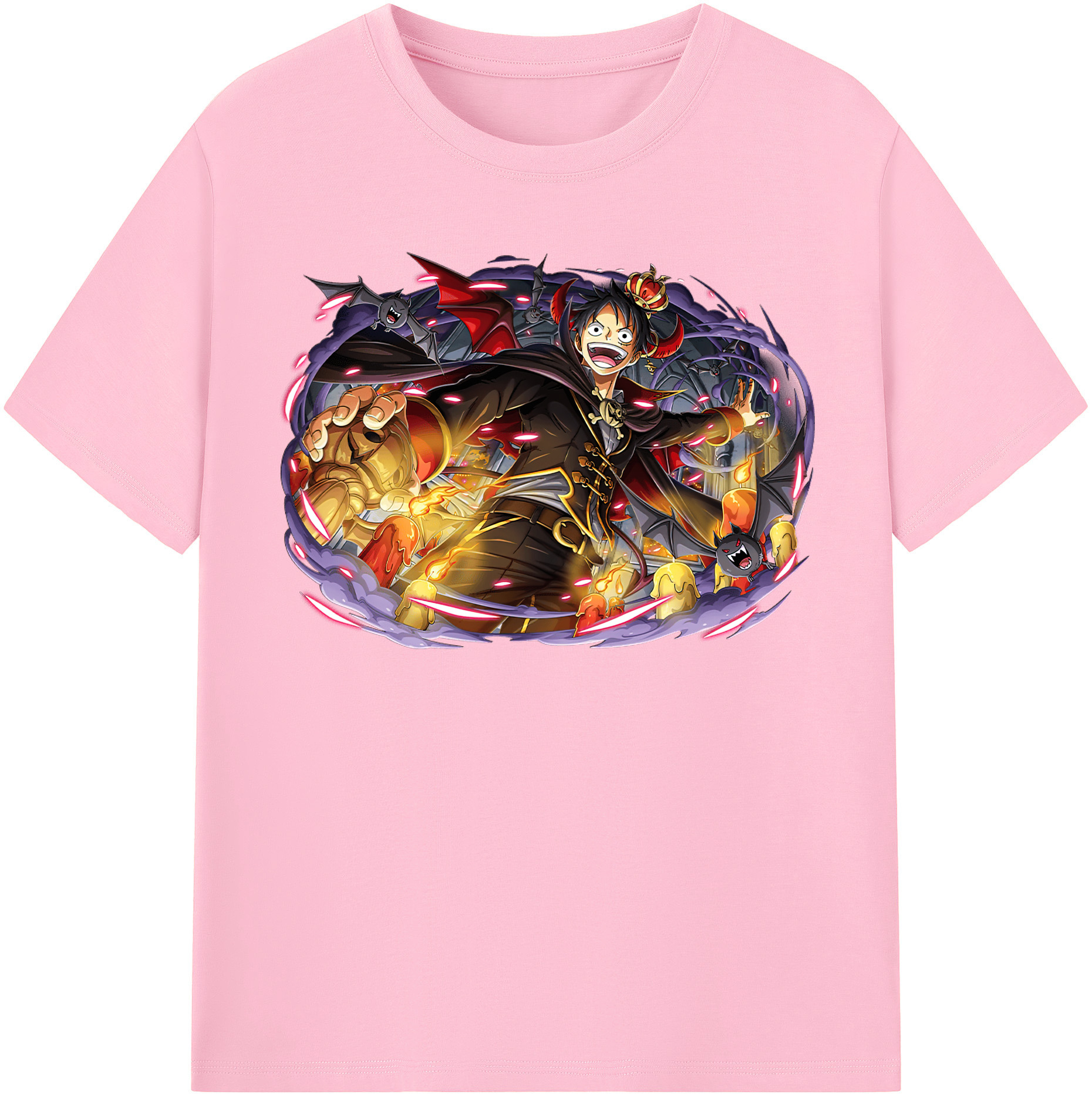 ワンピース モンキー・D・ルフィ ONE PIECE Monkey D. Luffy 綿100％半袖Tシャツ（フロントプリント）