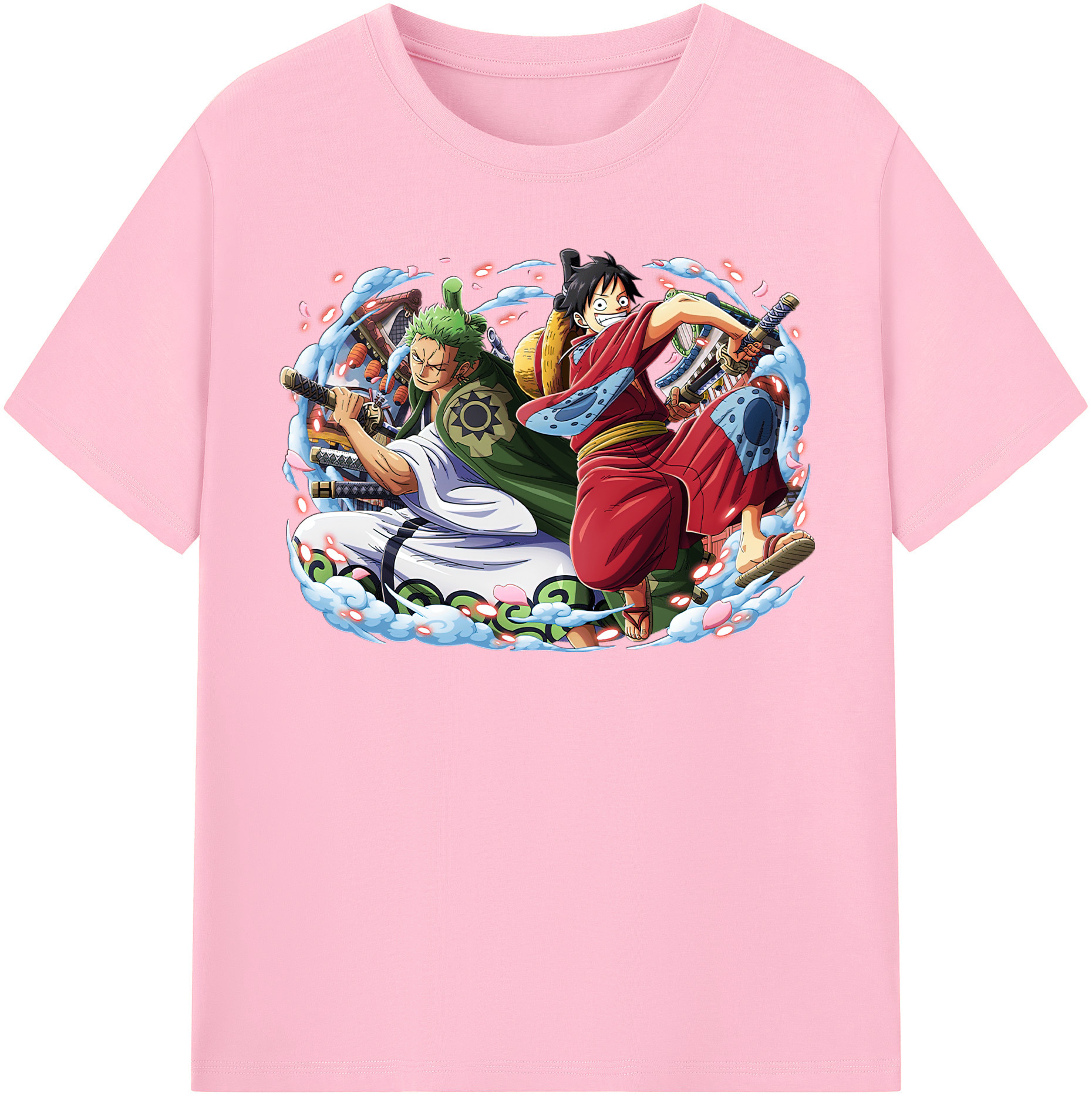 ワンピース モンキー・D・ルフィ ONE PIECE Monkey D. Luffy 綿100％半袖Tシャツ（フロントプリント）