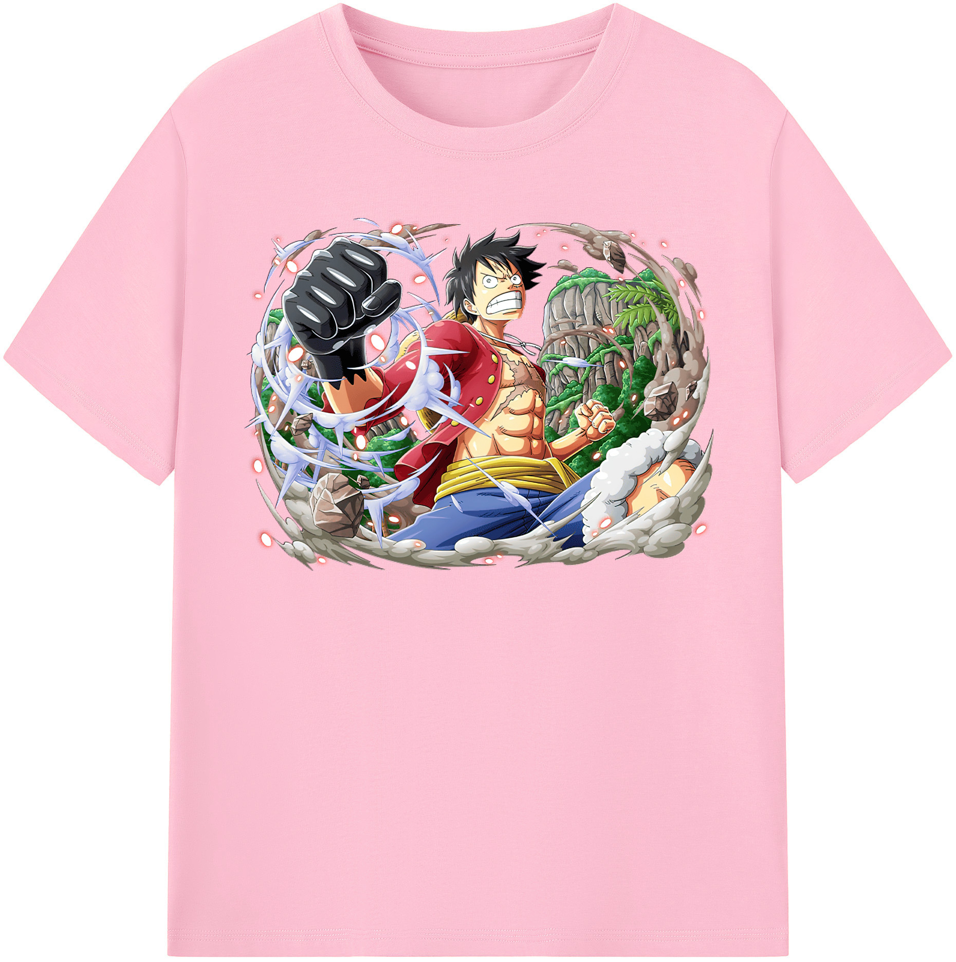 ワンピース モンキー・D・ルフィ ONE PIECE Monkey D. Luffy 綿100％半袖Tシャツ（フロントプリント）