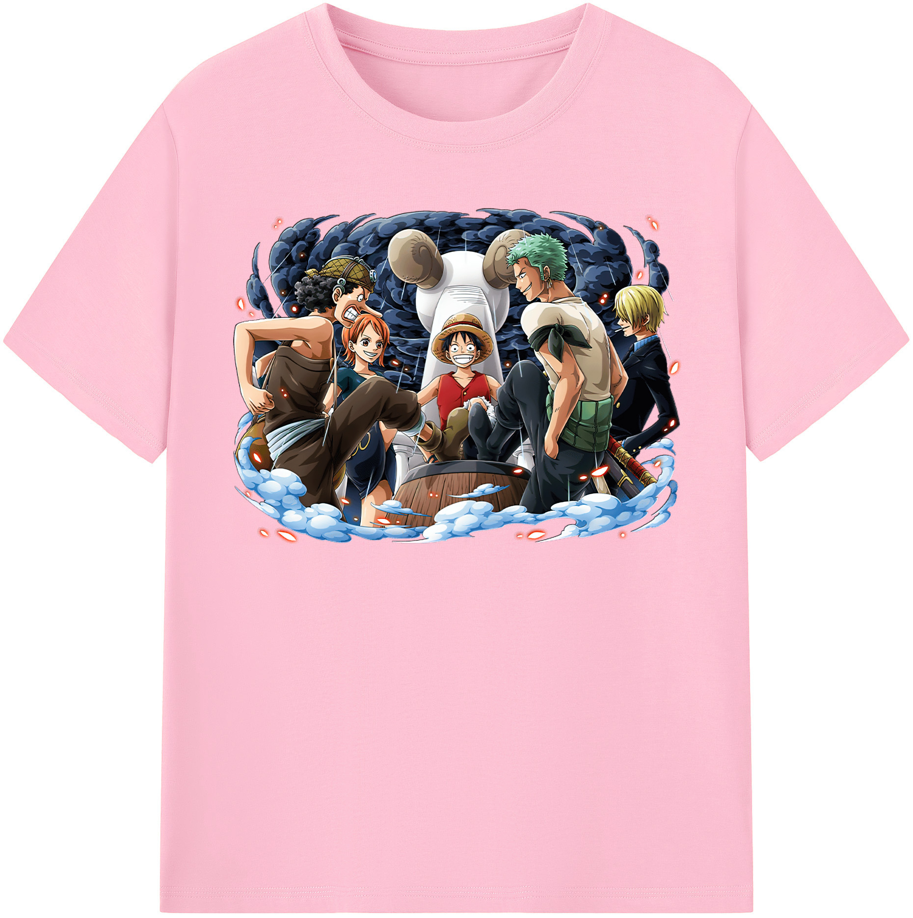 ワンピース モンキー・D・ルフィ ONE PIECE Monkey D. Luffy 綿100％半袖Tシャツ（フロントプリント）