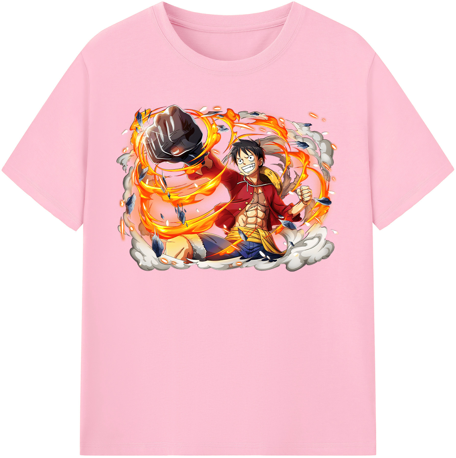 ワンピース モンキー・D・ルフィ ONE PIECE Monkey D. Luffy 綿100％半袖Tシャツ（フロントプリント）