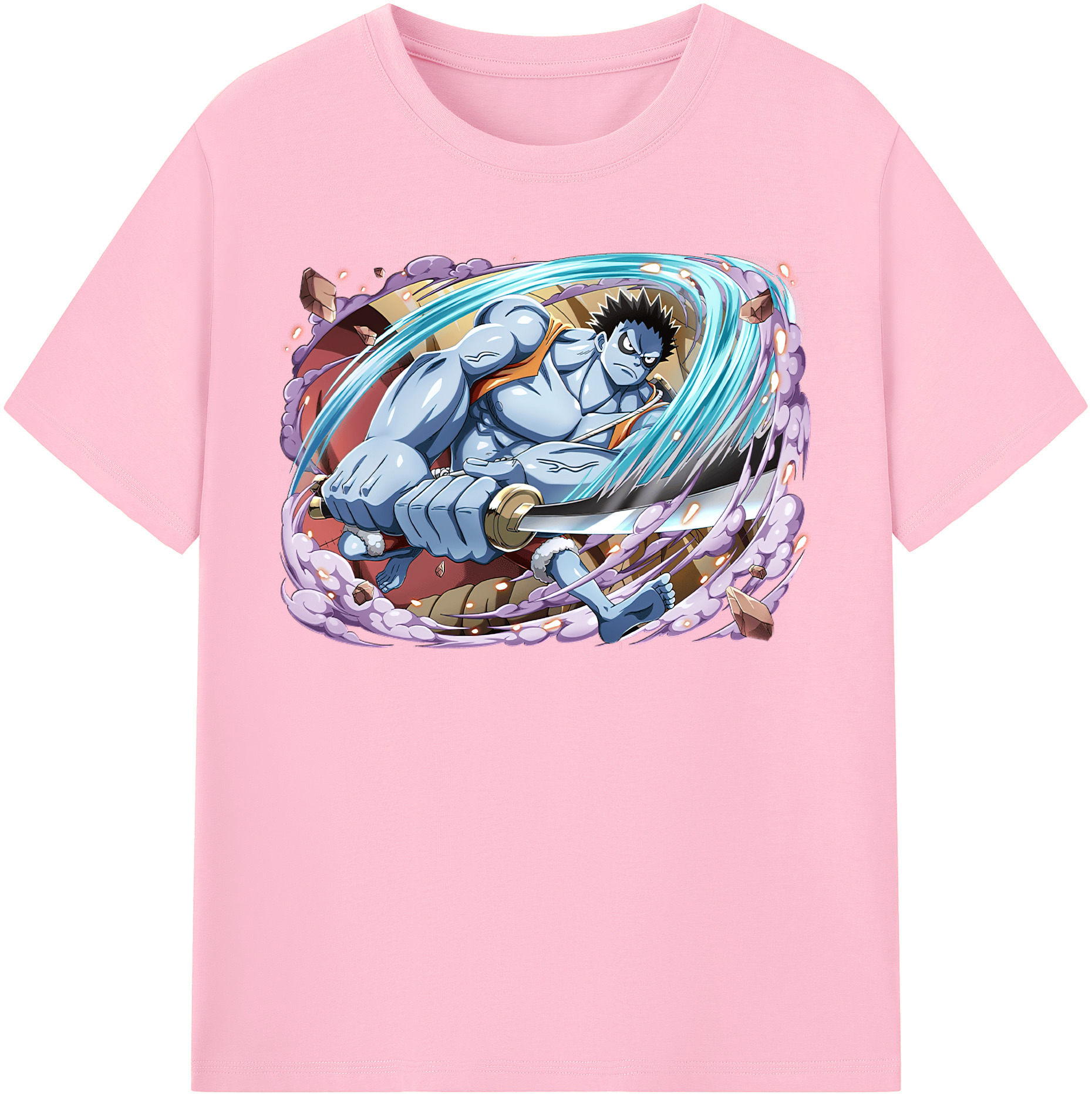 ワンピース モンキー・D・ルフィ ONE PIECE Monkey D. Luffy 綿100％半袖Tシャツ（フロントプリント）