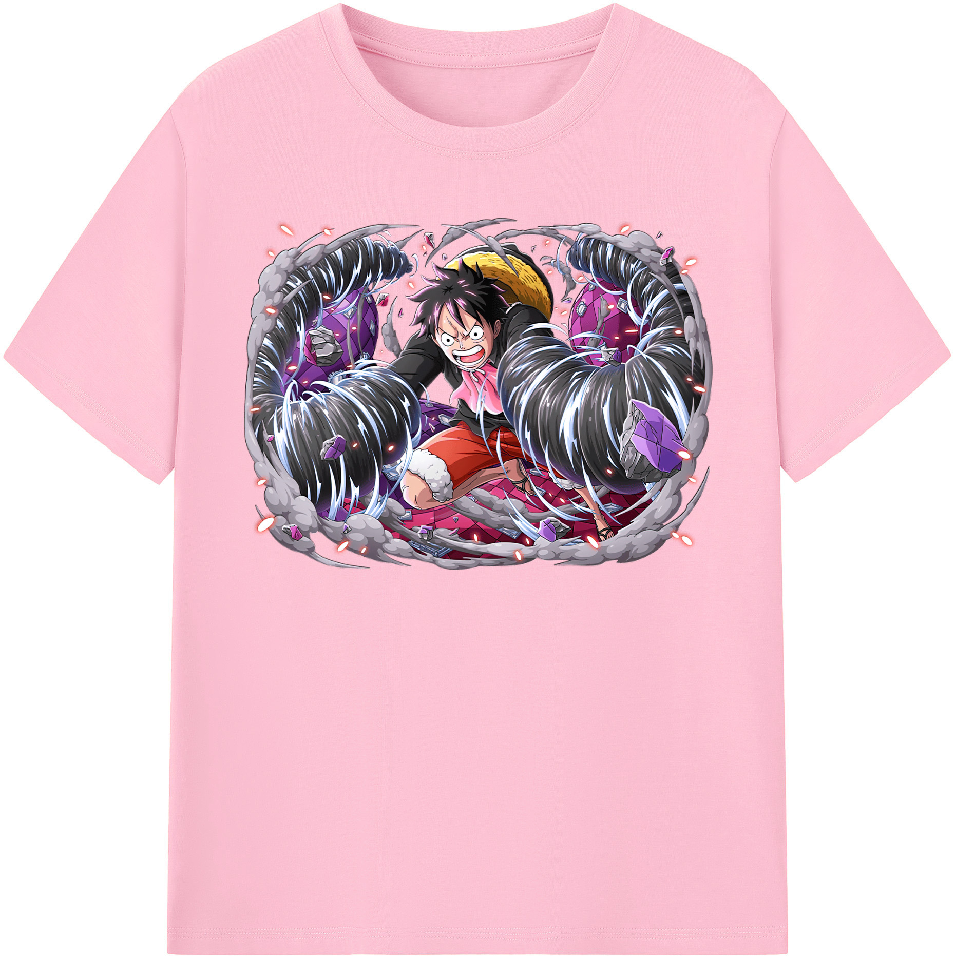 ワンピース モンキー・D・ルフィ ONE PIECE Monkey D. Luffy 綿100％半袖Tシャツ（フロントプリント）
