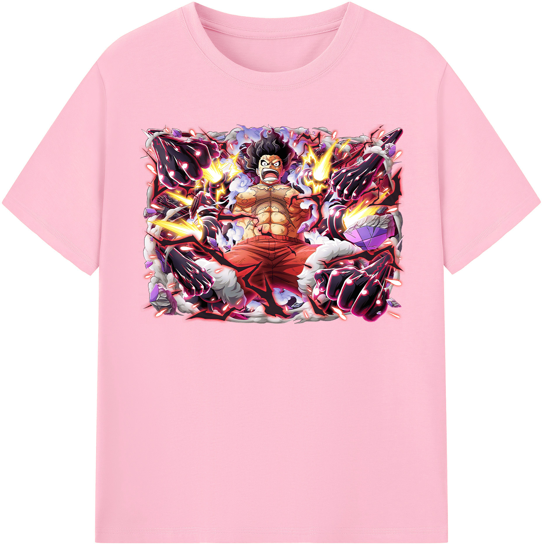 ワンピース モンキー・D・ルフィ ONE PIECE Monkey D. Luffy 綿100％半袖Tシャツ（フロントプリント）