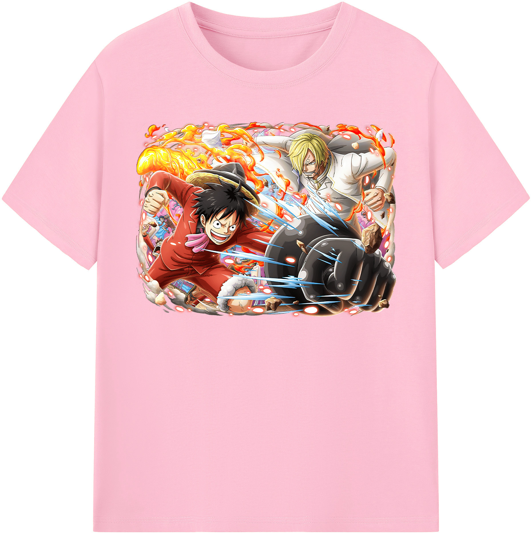 ワンピース モンキー・D・ルフィ ONE PIECE Monkey D. Luffy 綿100％半袖Tシャツ（フロントプリント）