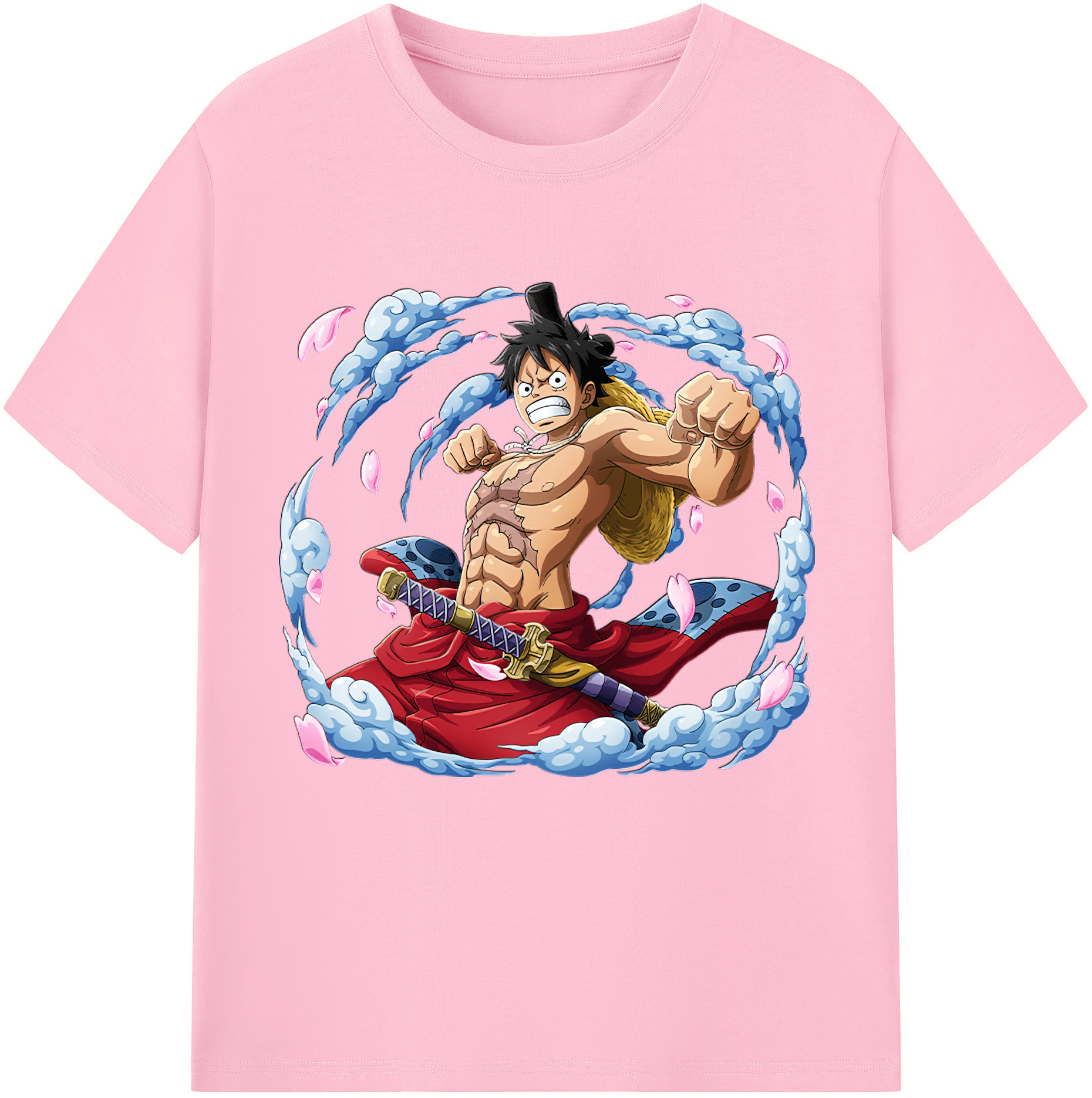 ワンピース モンキー・D・ルフィ ONE PIECE Monkey D. Luffy 綿100％半袖Tシャツ（フロントプリント）