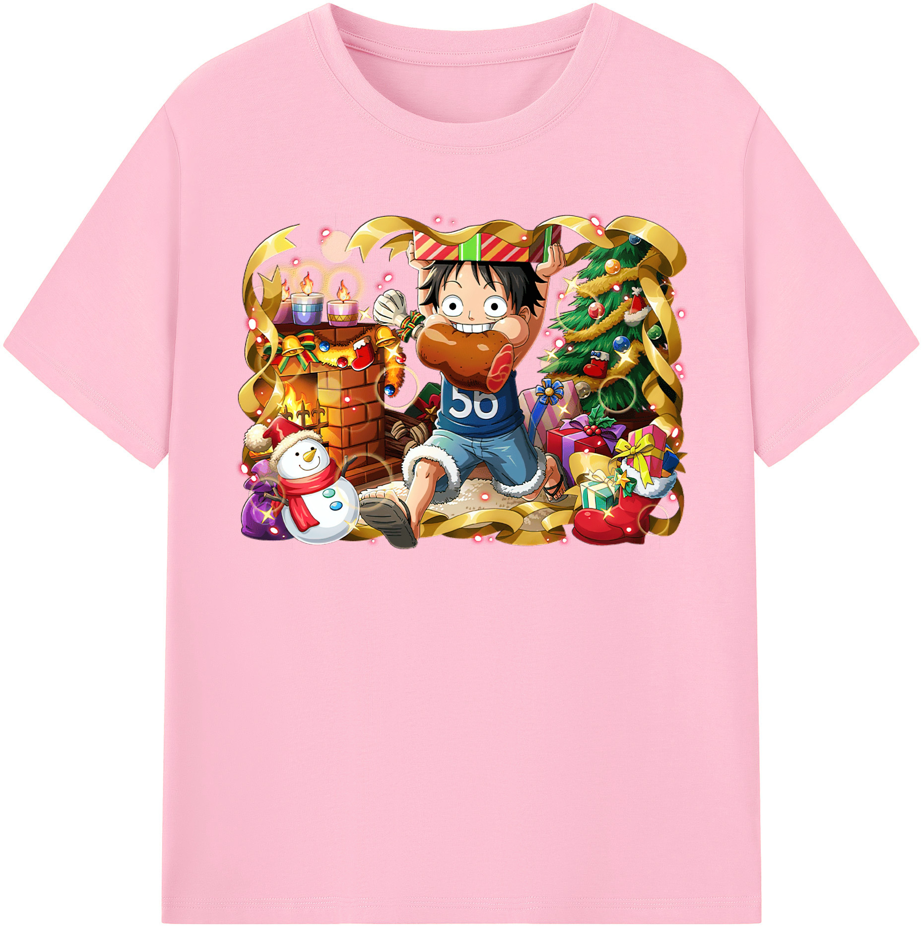 ワンピース モンキー・D・ルフィ ONE PIECE Monkey D. Luffy 綿100％半袖Tシャツ（フロントプリント）