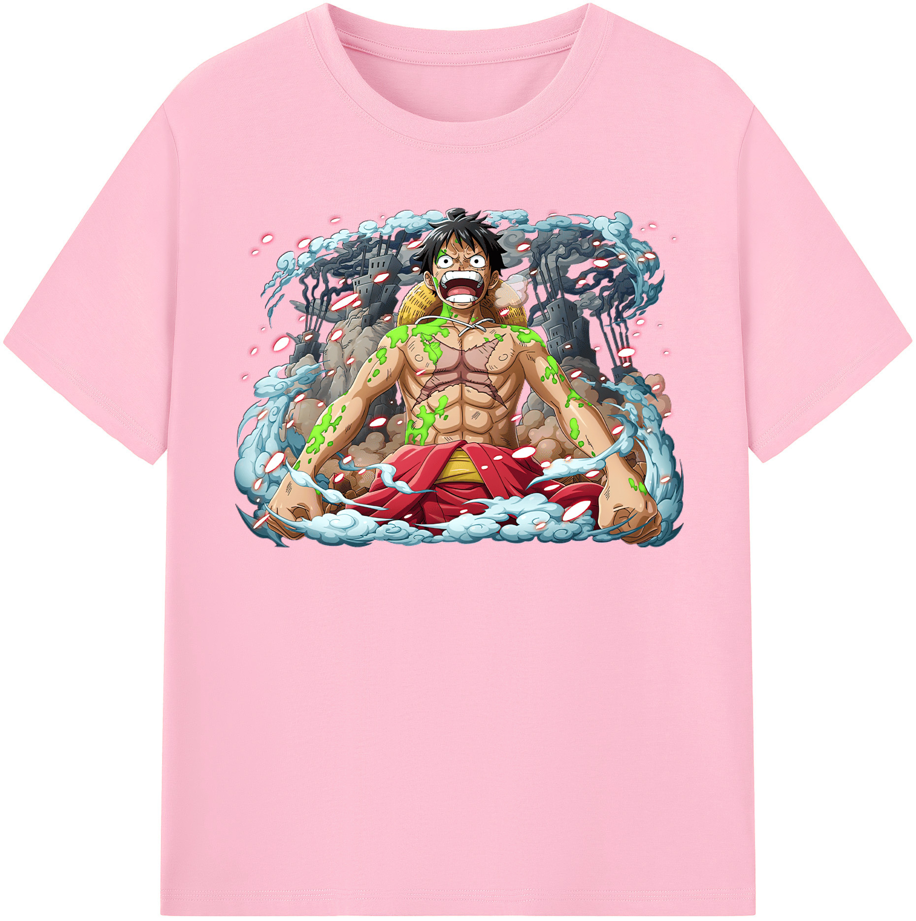 ワンピース モンキー・D・ルフィ ONE PIECE Monkey D. Luffy 綿100％半袖Tシャツ（フロントプリント）