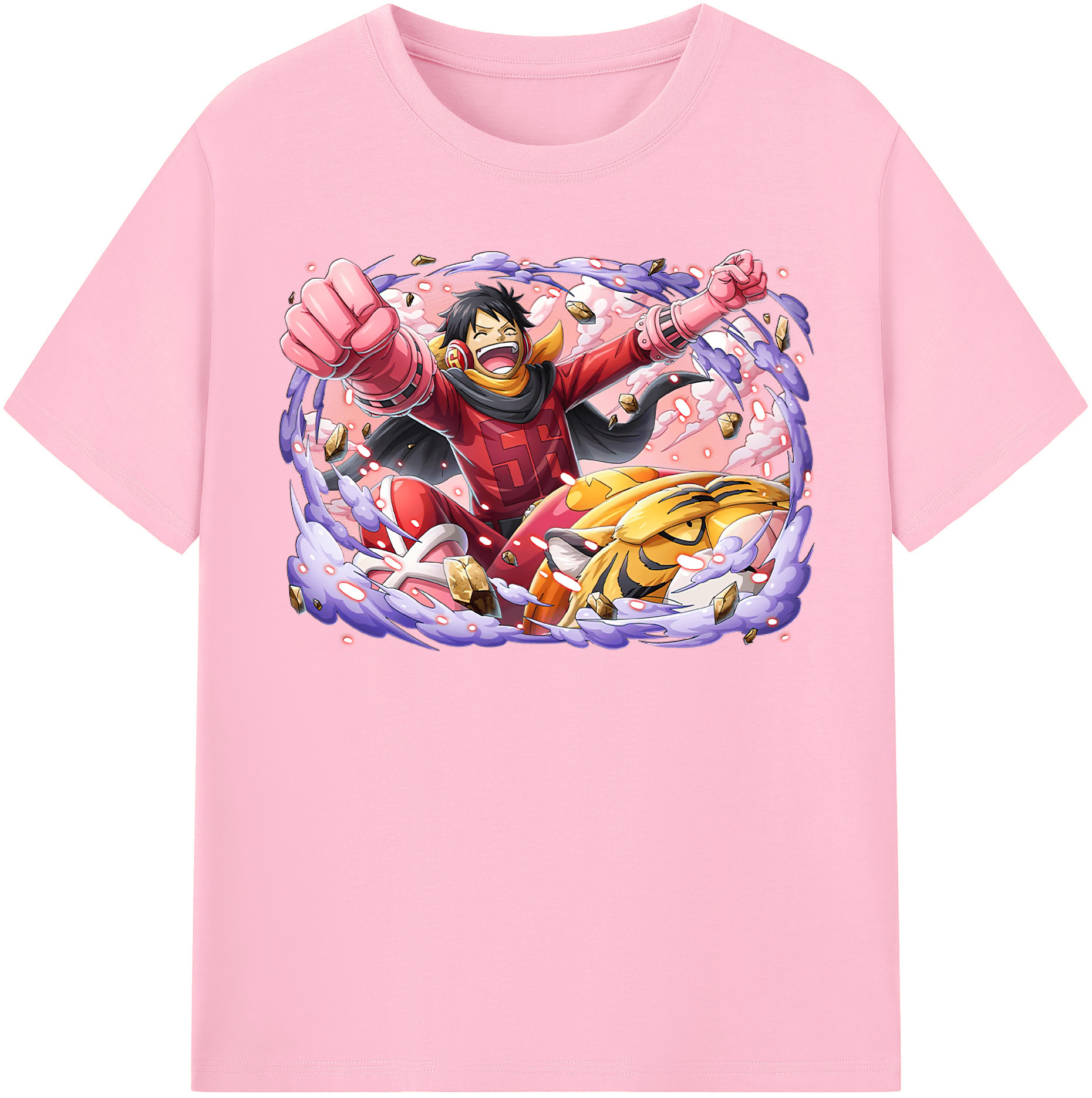 ワンピース モンキー・D・ルフィ ONE PIECE Monkey D. Luffy 綿100％半袖Tシャツ（フロントプリント）