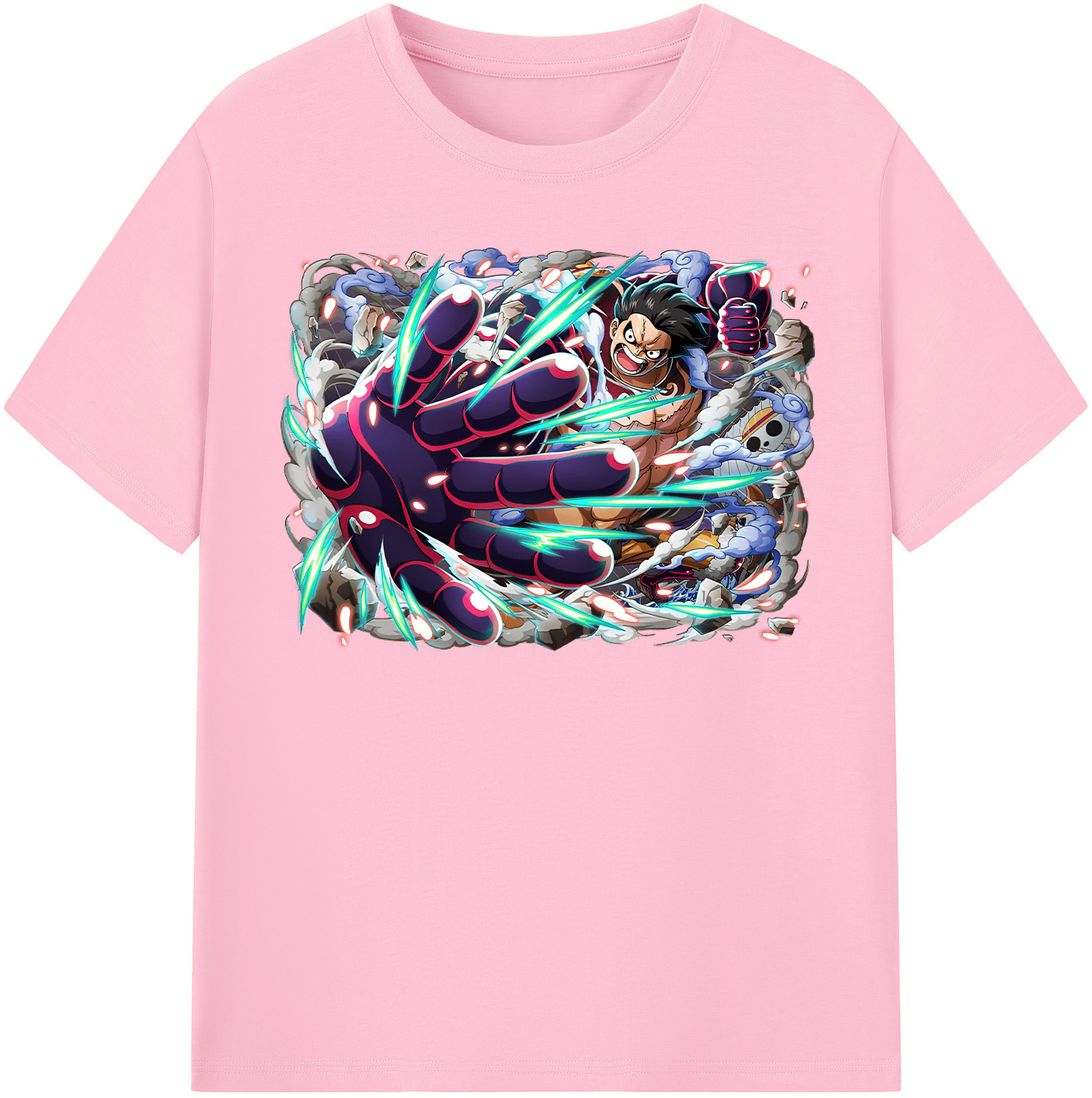 ワンピース モンキー・D・ルフィ ONE PIECE Monkey D. Luffy 綿100％半袖Tシャツ（フロントプリント）