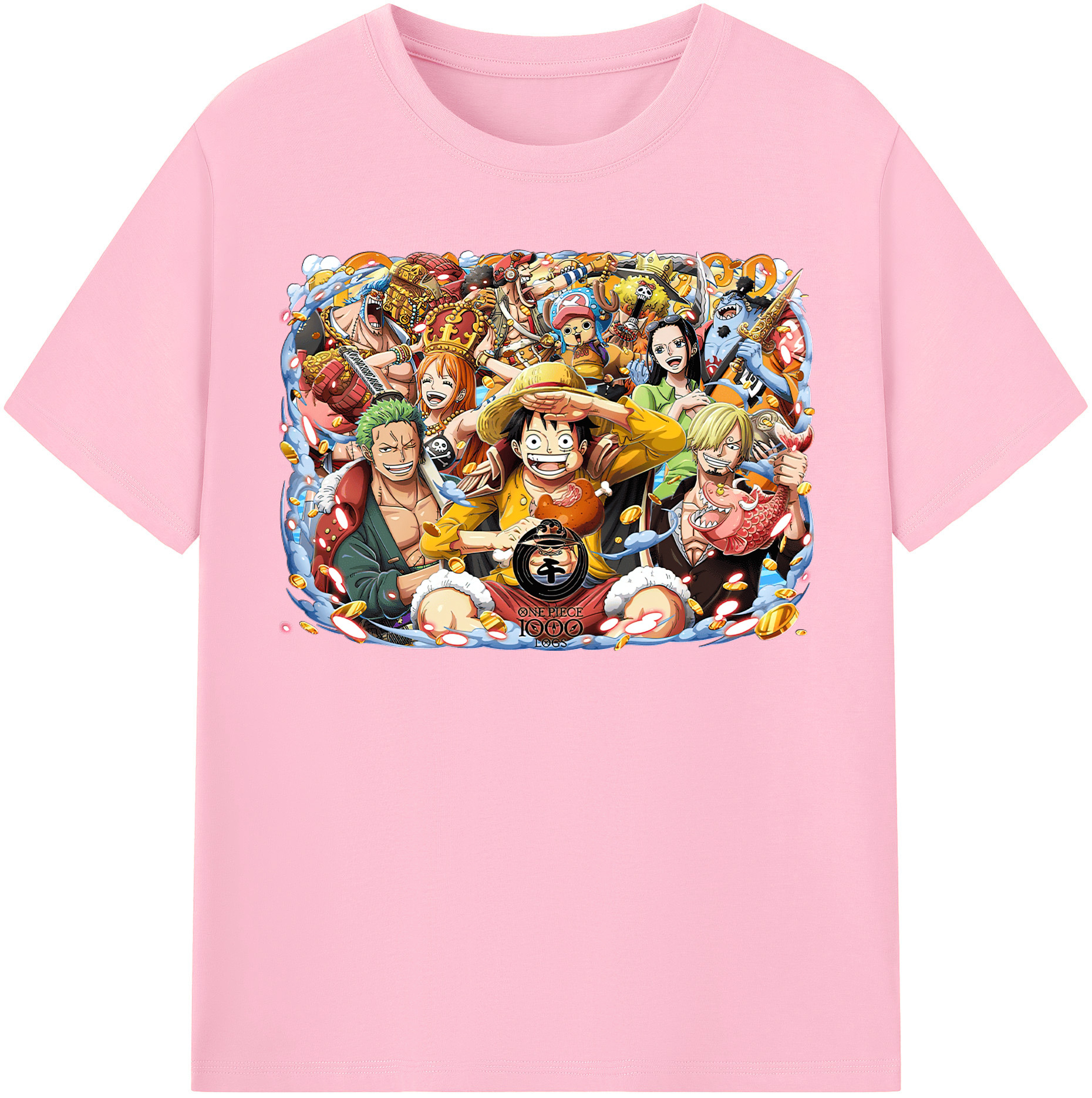 ワンピース モンキー・D・ルフィ ONE PIECE Monkey D. Luffy 綿100％半袖Tシャツ（フロントプリント）