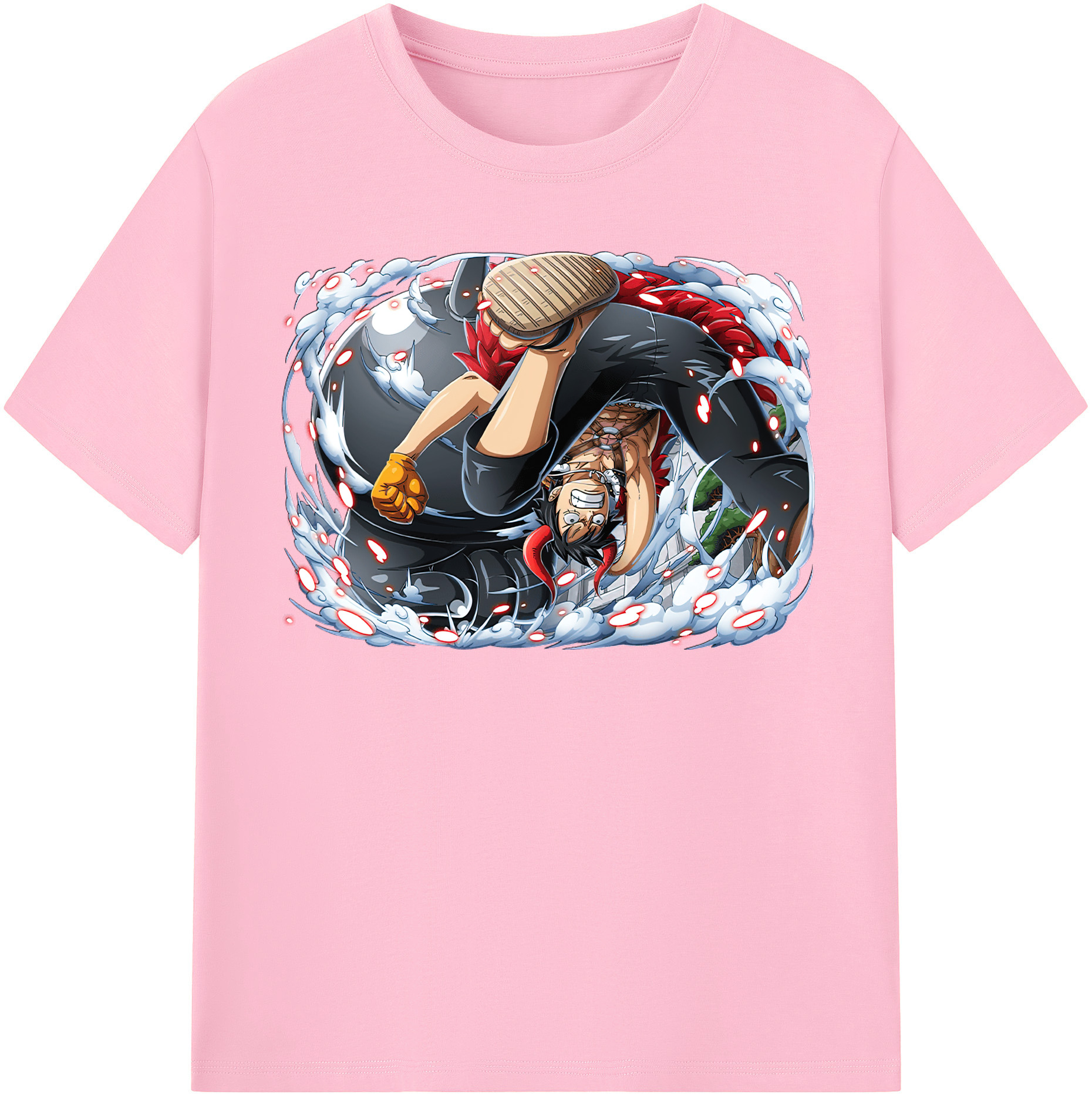 ワンピース モンキー・D・ルフィ ONE PIECE Monkey D. Luffy 綿100％半袖Tシャツ（フロントプリント）