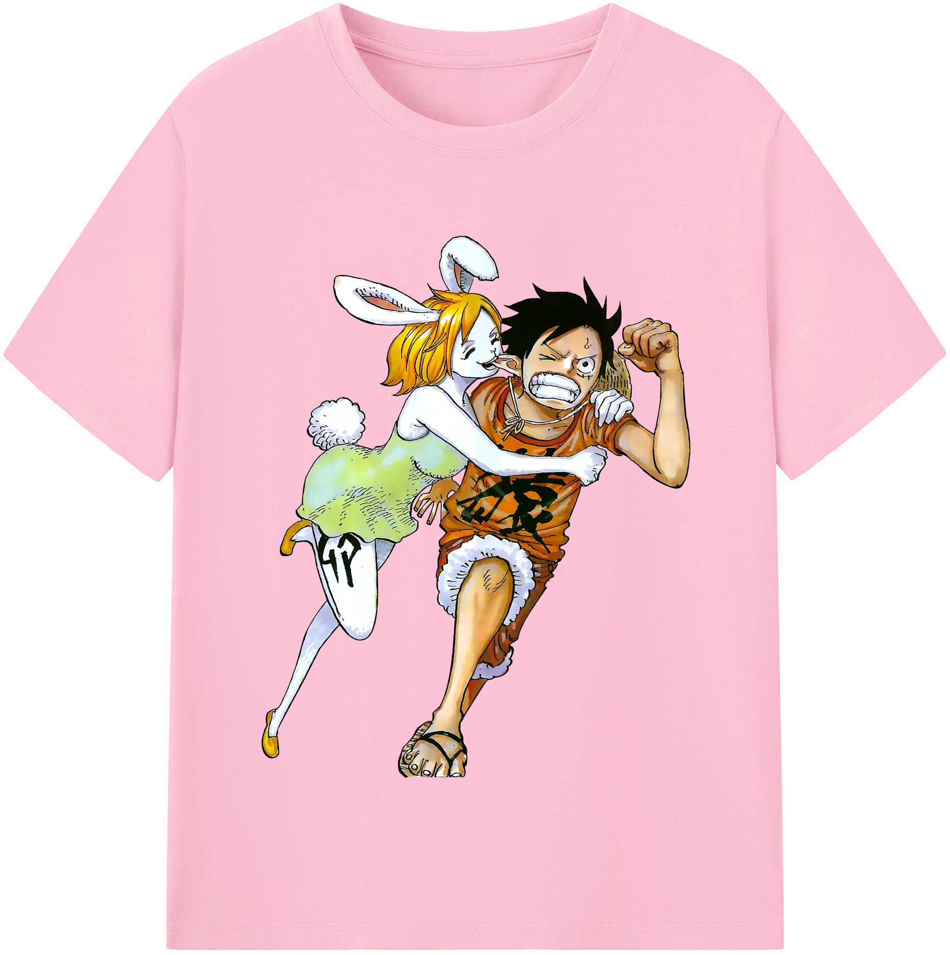 ワンピース モンキー・D・ルフィ ONE PIECE Monkey D. Luffy 綿100％半袖Tシャツ（フロントプリント）