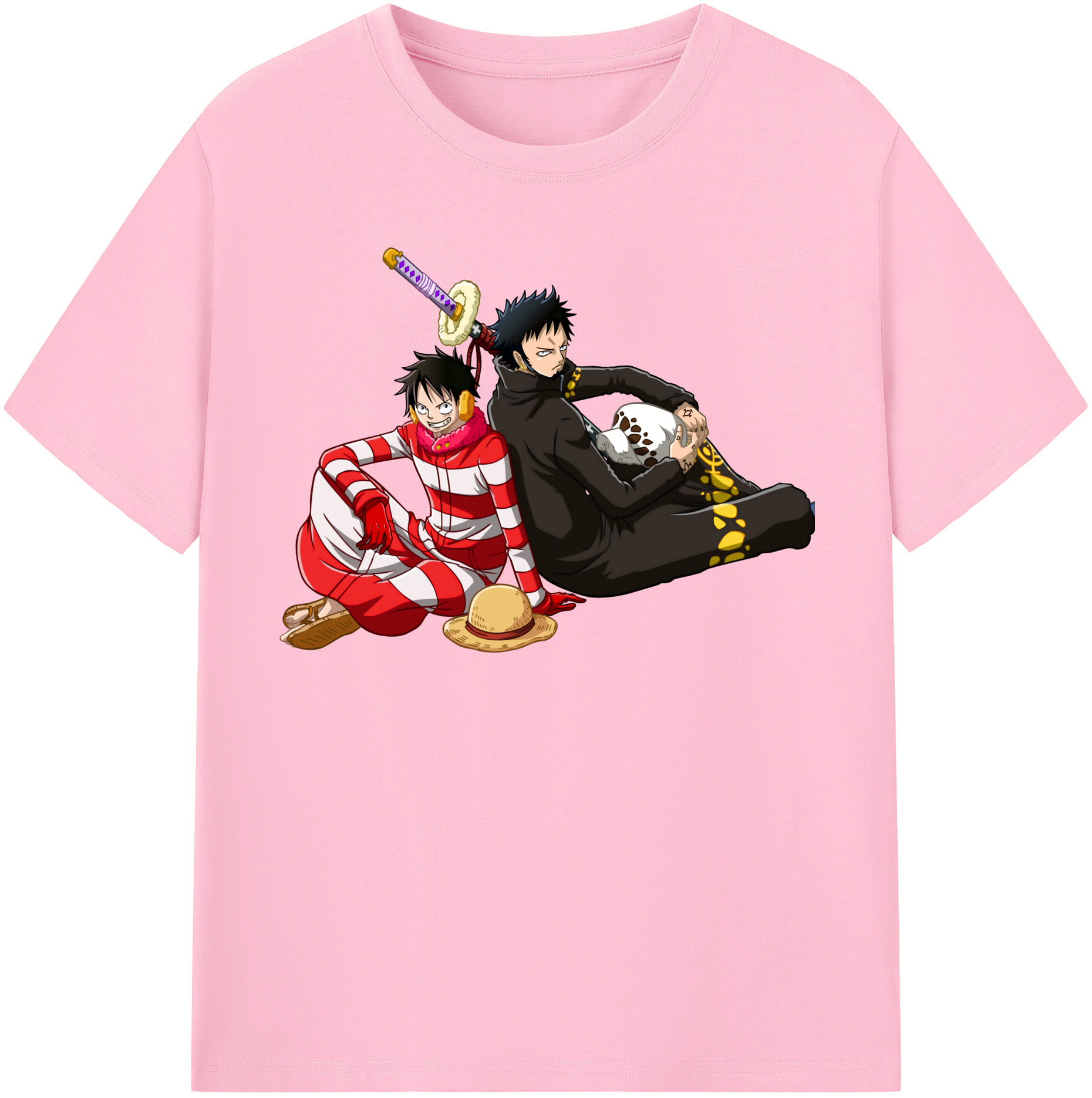 ワンピース モンキー・D・ルフィ ONE PIECE Monkey D. Luffy 綿100％半袖Tシャツ（フロントプリント）
